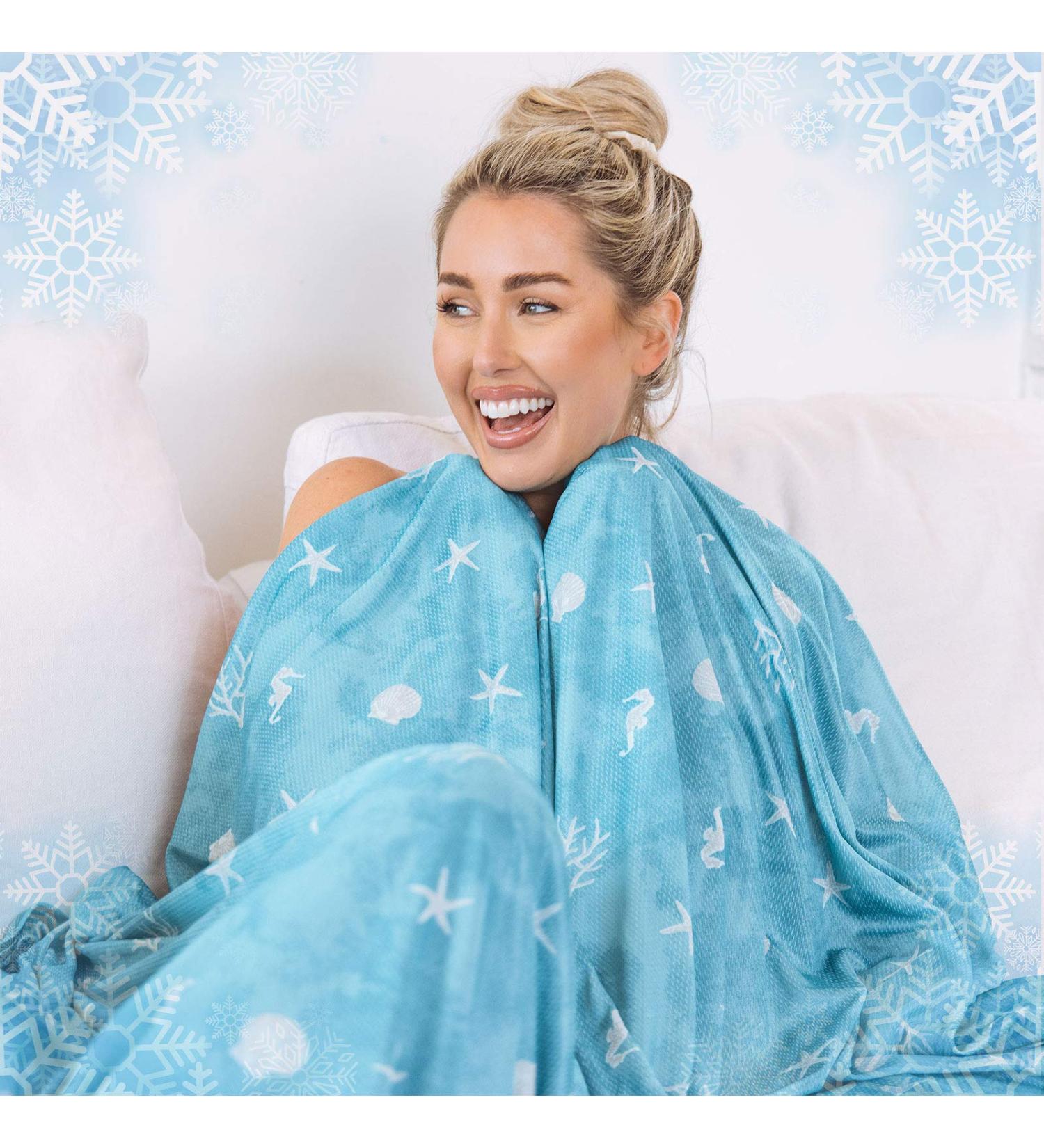 Coastal Theme Cooling Throw Blanket - Lightweight & Breathable Double Sided Blanket for Hot Sleepers - 50x70 Emerald XL - Buy Online on GoSupps.com