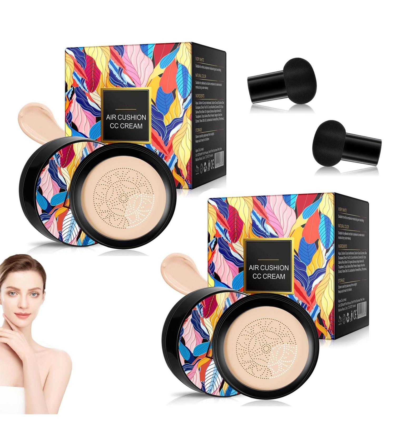 Mushroom Head Air Cushion Cc Cream Air Cushion Cc Cream Mushroom Head Air Cushion Cc Cream Foundation Long-Lasting Matte Waterproof Moisturizing Concealer Beauty for All Skin Types(2*Brighten) - Buy Online on GoSupps.com