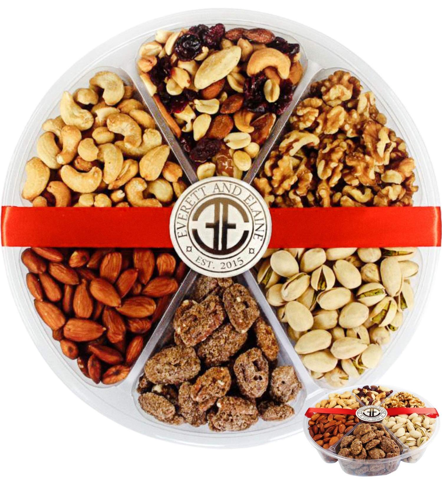 Gourmet Holiday Nuts Gift Basket - 6 Varieties of Roasted and Candied Nuts - 28.5oz Tray - Food Gift - Buy Online on GoSupps.com
