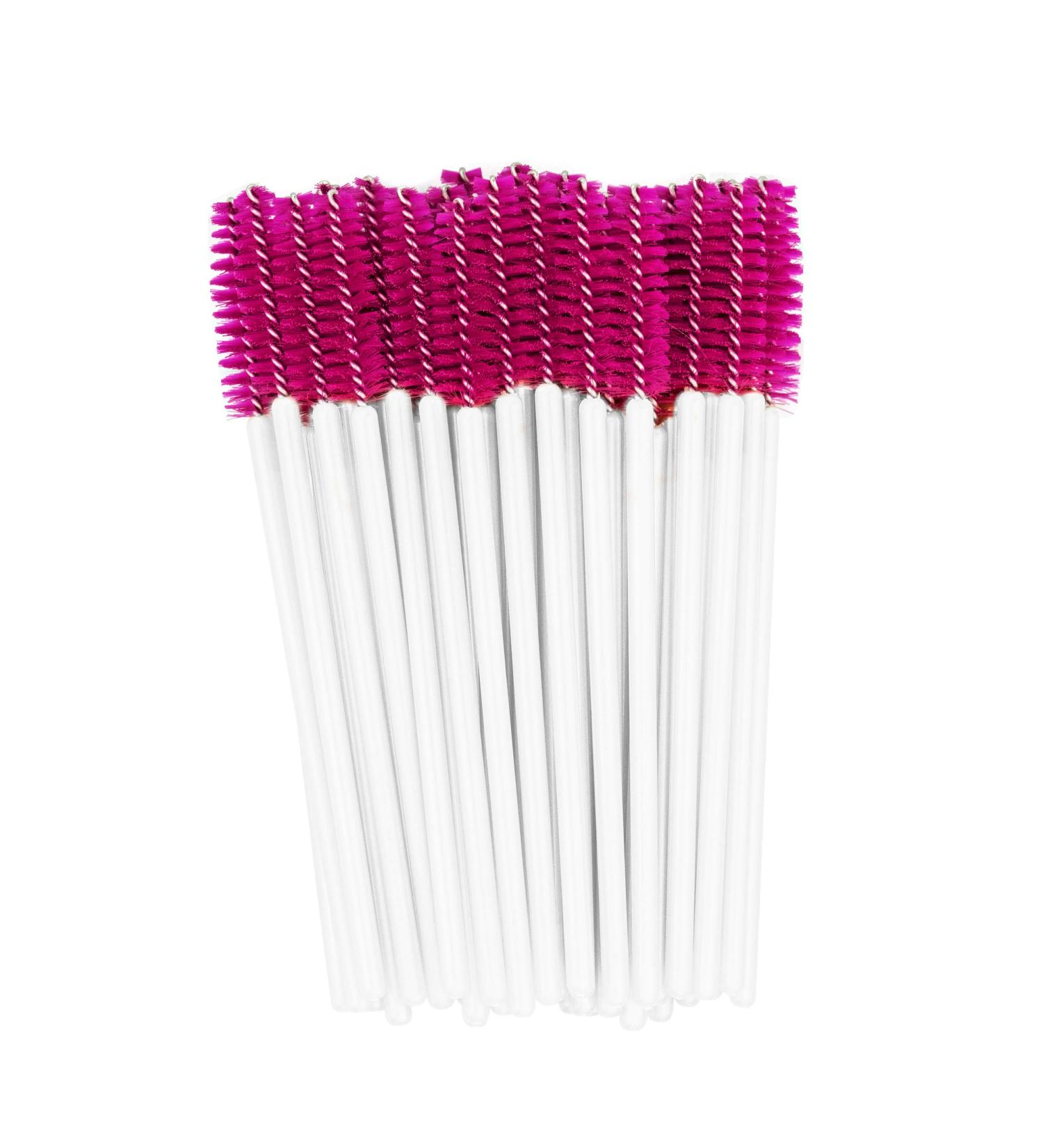 Profico Eyelash Brush Set - 50 Disposable Brushes for Mascara & Eyelash Extensions - White & Dark Pink - Buy Online on GoSupps.com
