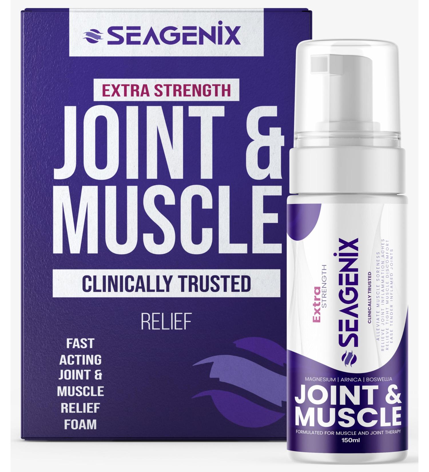 Seagenix Extra Strength Muscle + Joint Foam - Magnesium | Boswellia | Arnica | Formula - Joint and Muscle Relief Ease Inflamed Joints and Muscles - All Natural Joints + Muscle Relief - Buy Online on GoSupps.com