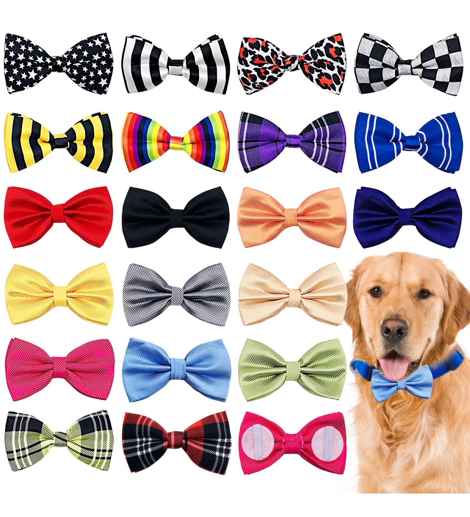 JpGdn Small Dogs Collar Attachment Bows Ties for Puppies Cats Birthday Party Adjustable Bowties Sliding Bows Neckties Grooming Accessories Costumes Wedding 20pcs for large size - Buy Online on GoSupps.com