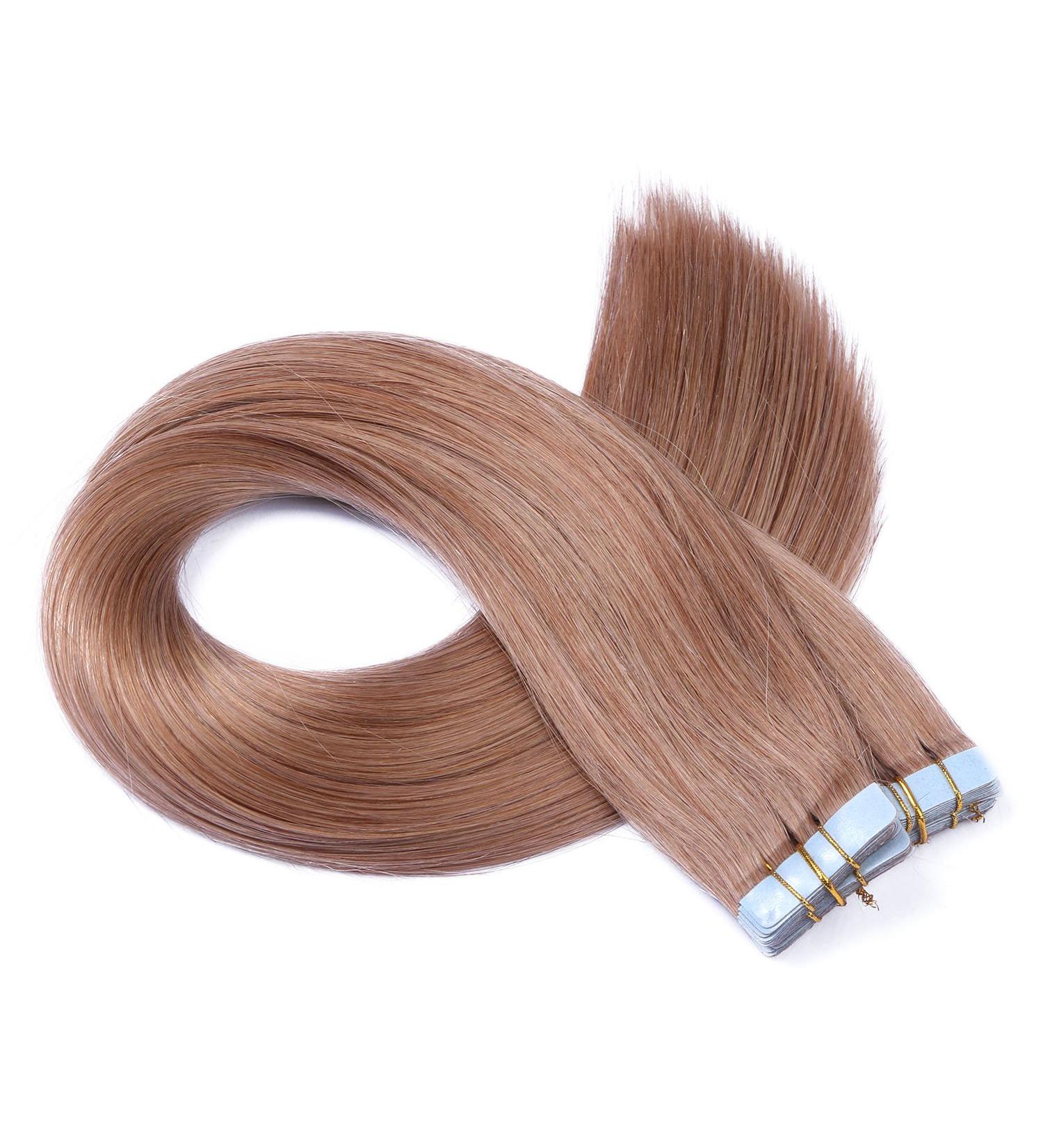 Tape In Hair Extensions #27 Honeyblond - 70cm Remy Real Hair - 20 Bricks 4cm Wide - International Shipping Available - Buy Online on GoSupps.com