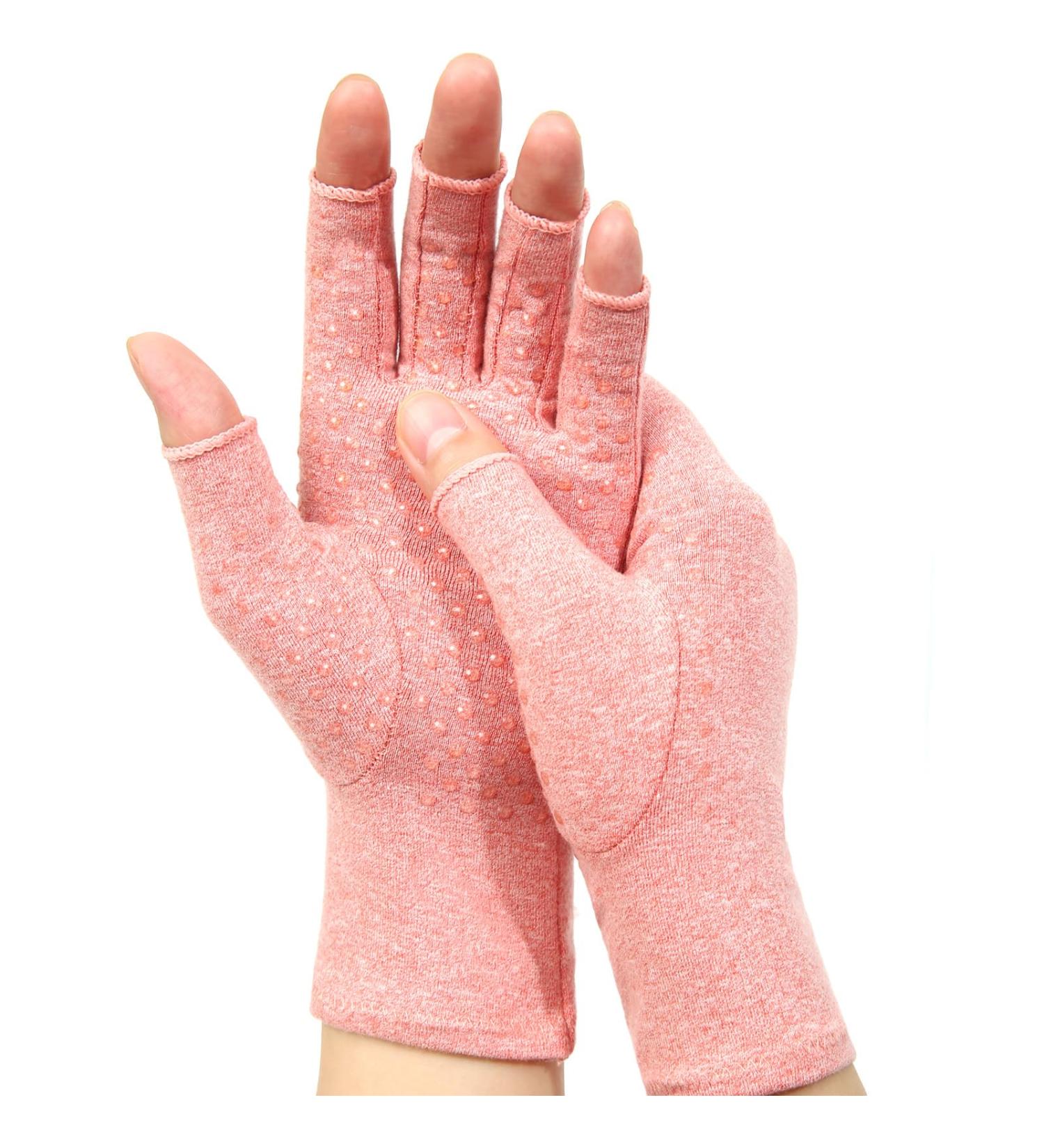 YOGINGO Fingerless Compression Gloves for Arthritis Pain Relief - Warm & Healing Support for Women & Men - Breathable Fabric, Comfortable Fit - S Pink 1 Pair - Buy Online on GoSupps.com