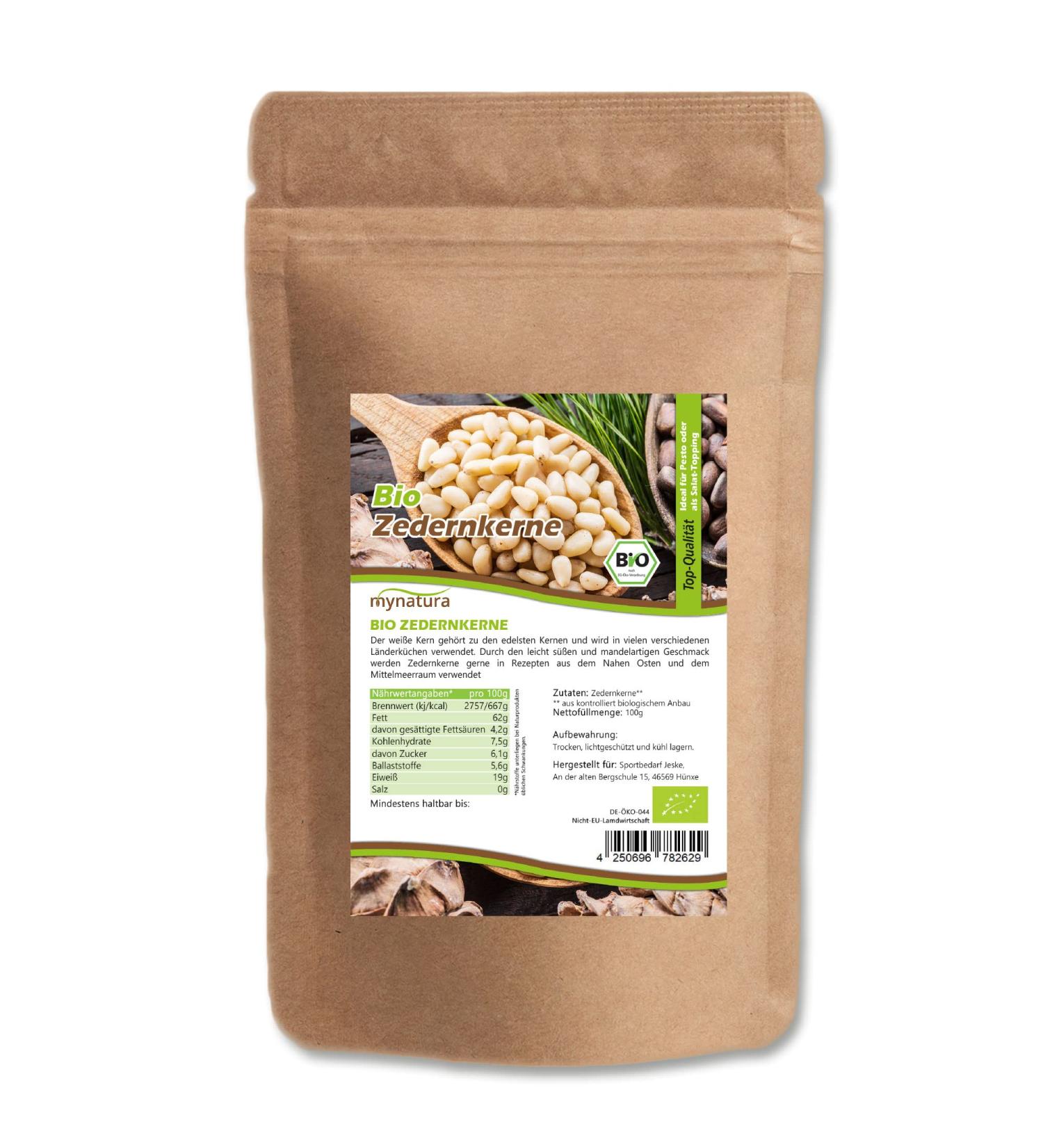 Buy Mynatura Organic Cedar Nuts (Pine Nuts) - Whole Kernels | Siberian Wild Collection | Nut Mix Snack (100g) - Premium Quality - Buy Online on GoSupps.com