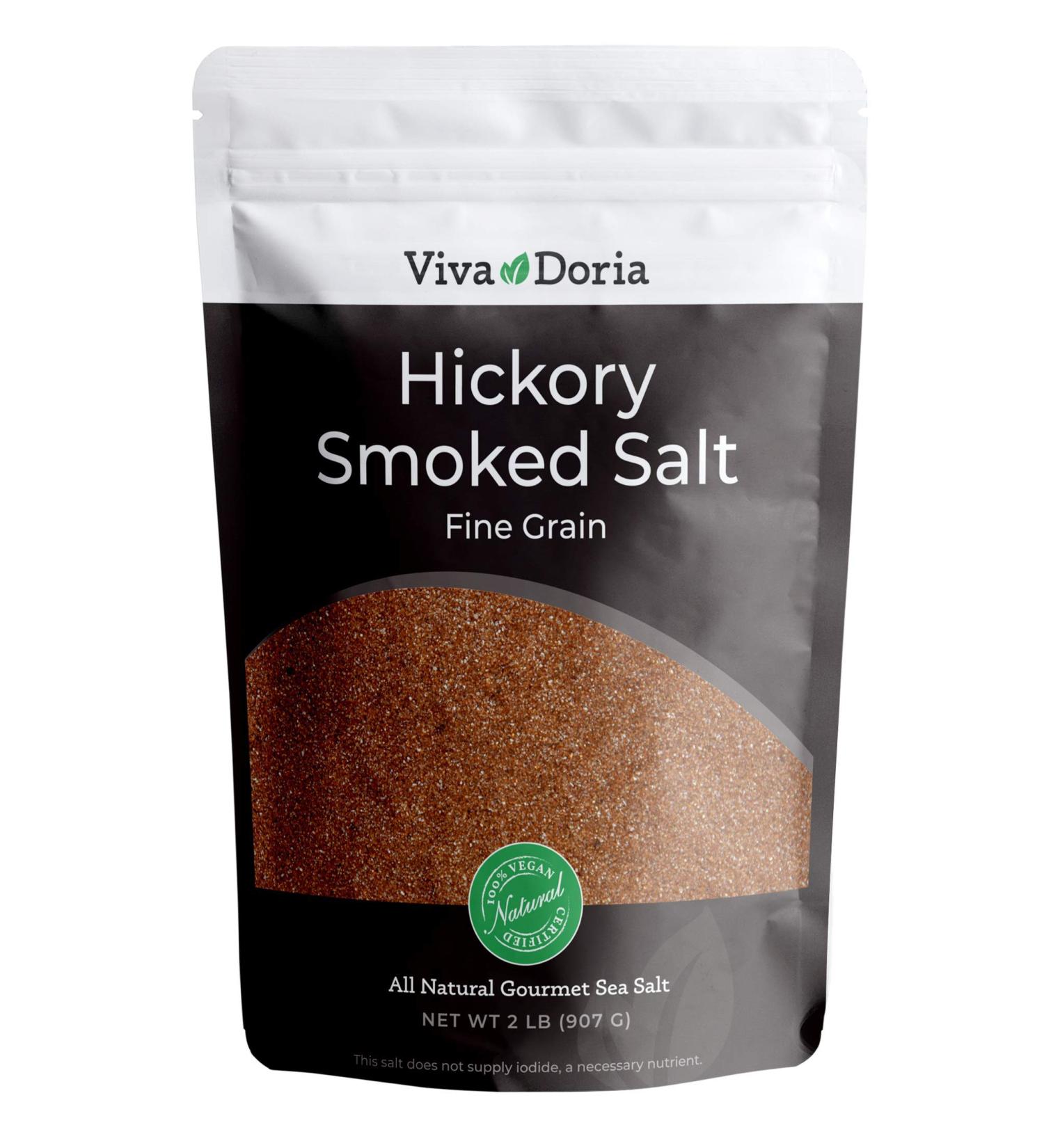 Viva Doria Hickory Smoked Sea Salt Hickorywood Salt Fine Grain 2 lb (907g)