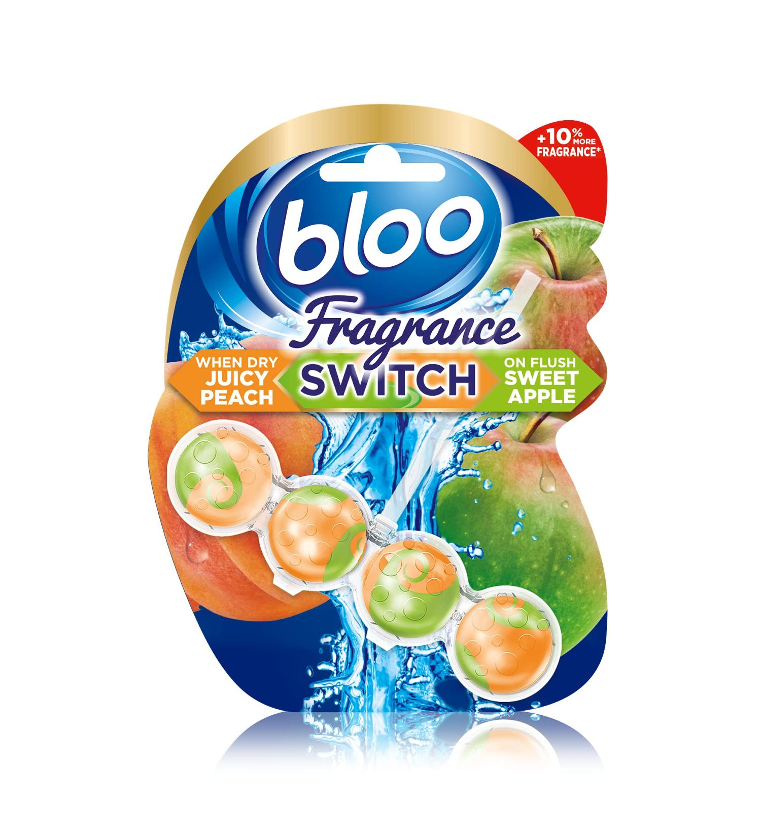 Bloo Fragrance Switch Toilet Rim Block 50g - Juicy Peach & Sweet Apple | 1 Pack - Buy Online on GoSupps.com