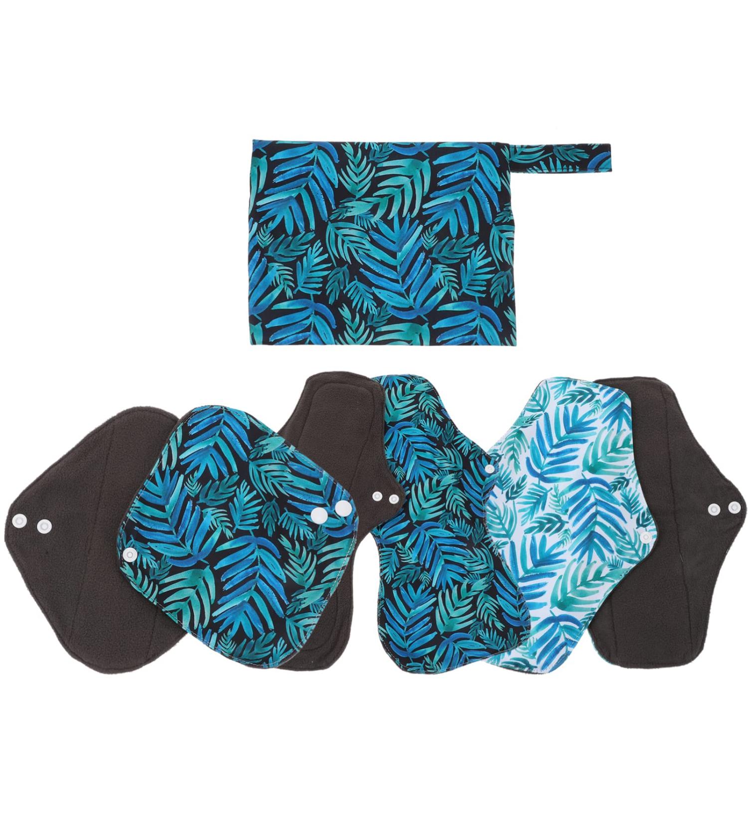 EXCEART Charcoal Washable Menstrual Pads | Reusable Sanitary Cloths for Women & Girls - Buy Online on GoSupps.com