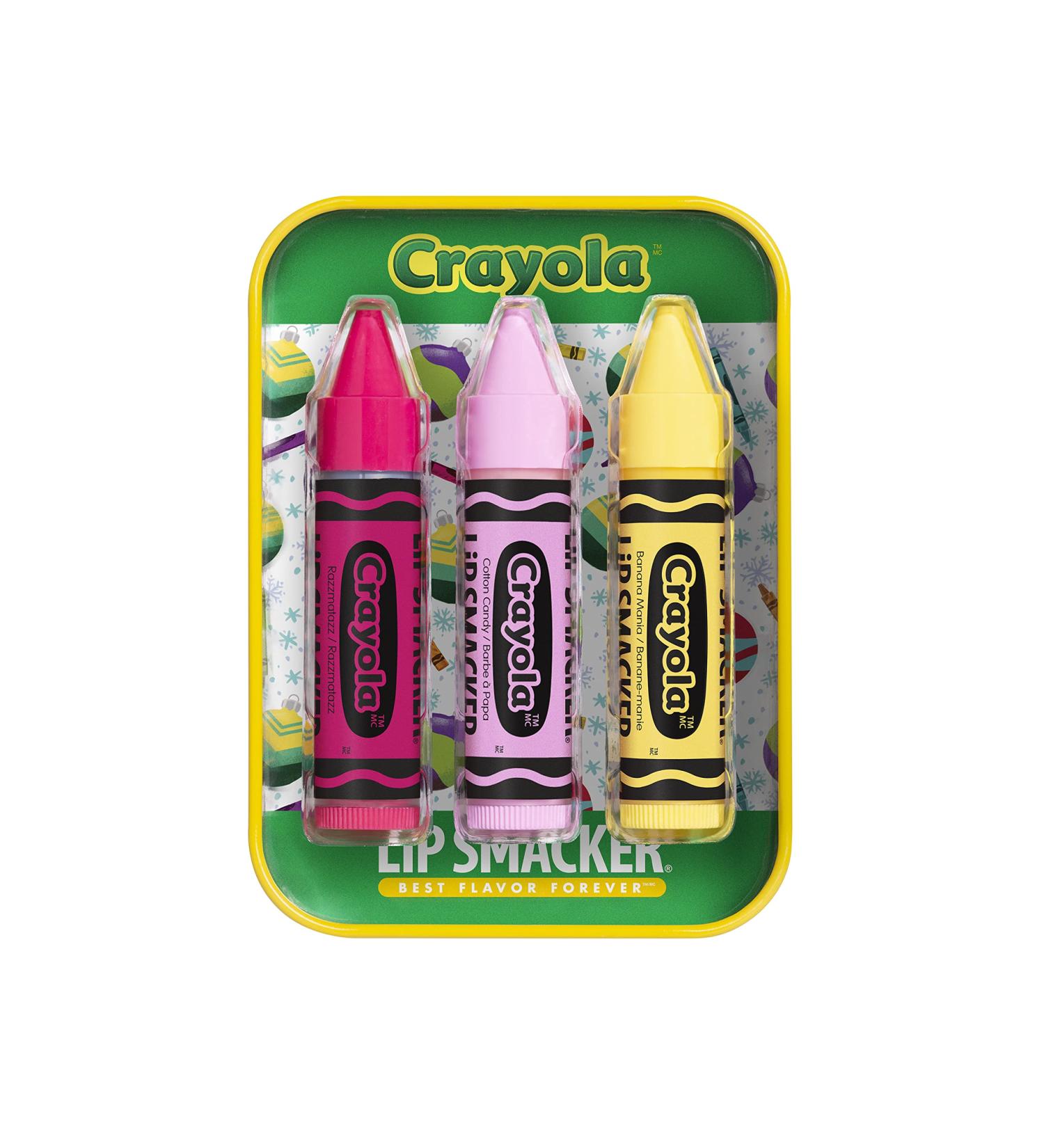 Lip Smacker Christmas Crayola Tin - 3 Flavored Lip Balms for Kids | Holiday Stocking Stuffer - Buy Online on GoSupps.com