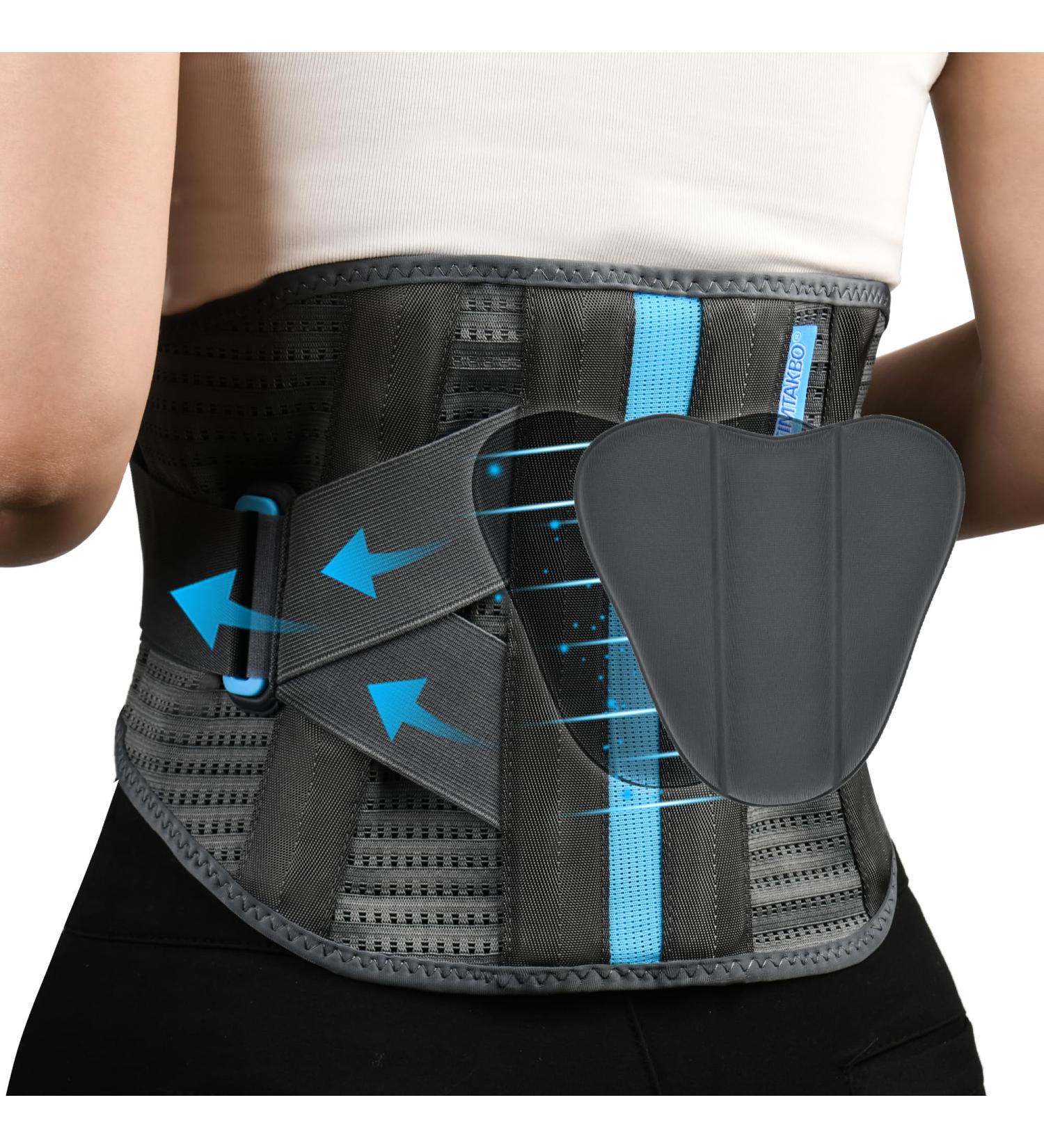 Back Brace for Lower Back Pain - Lumbar Support with Adjustable Straps for Lifting Herniated Disc Sciatica & Scoliosis | Fits L/XL (29.5-37.5) - Gray - Buy Online on GoSupps.com
