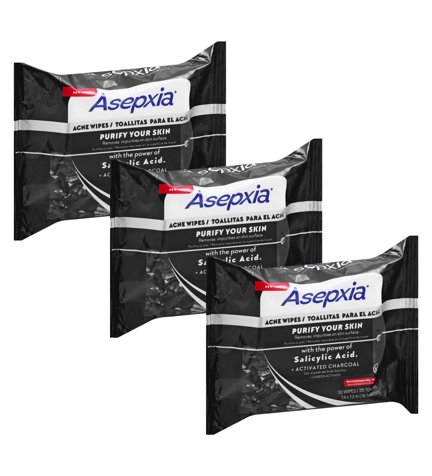 ASEPXIA Acne Treatment Wipes | Activated Charcoal & Salicylic Acid | 20 Count - Fast International Shipping - Buy Online on GoSupps.com