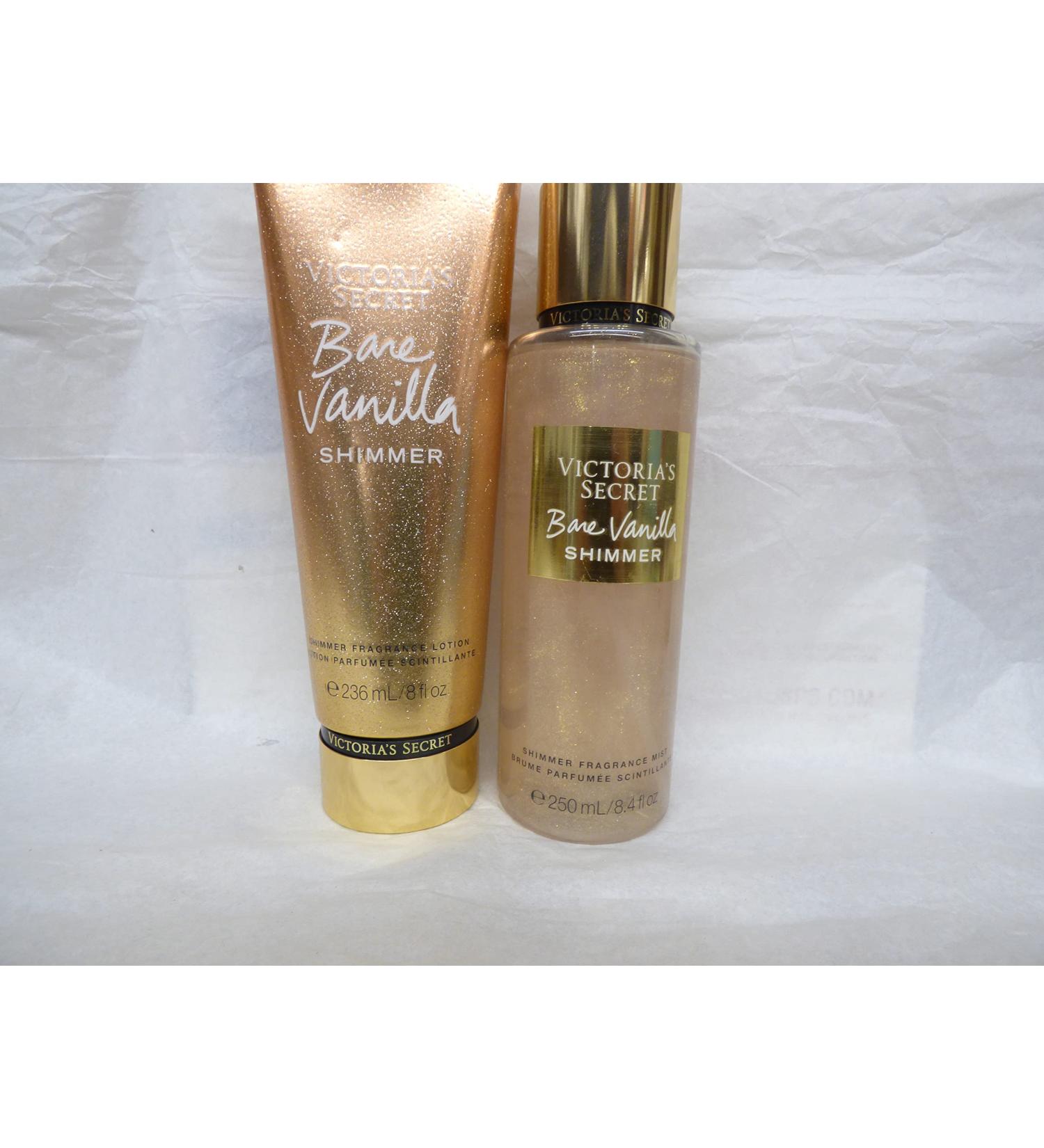 Victoria Secret Bare Vanilla Shimmer Mist Lotion Set Duo Bundle packaging may vary