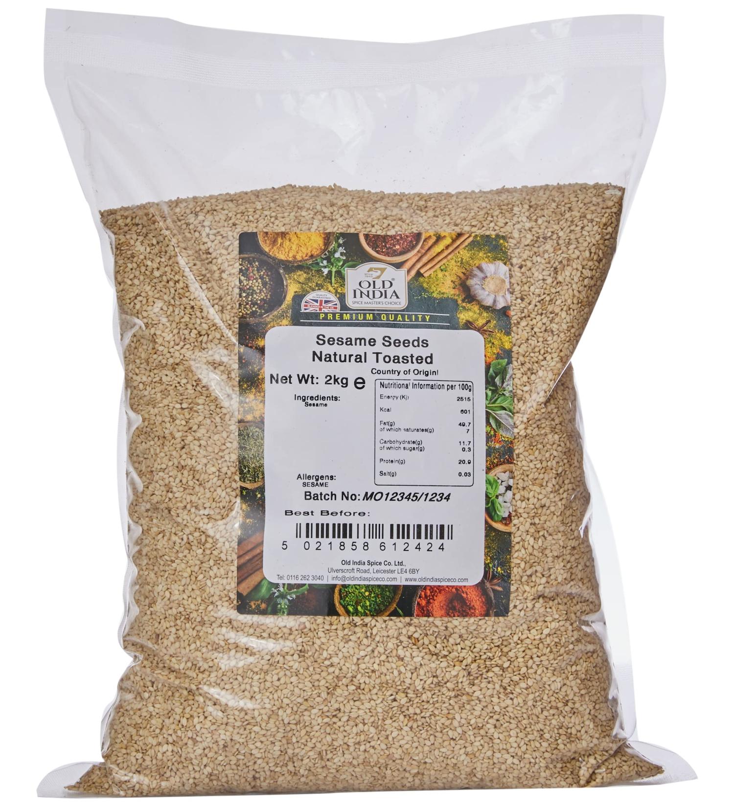 Old India Sesame Seeds Natural Toasted 2kg - Buy Online on GoSupps.com