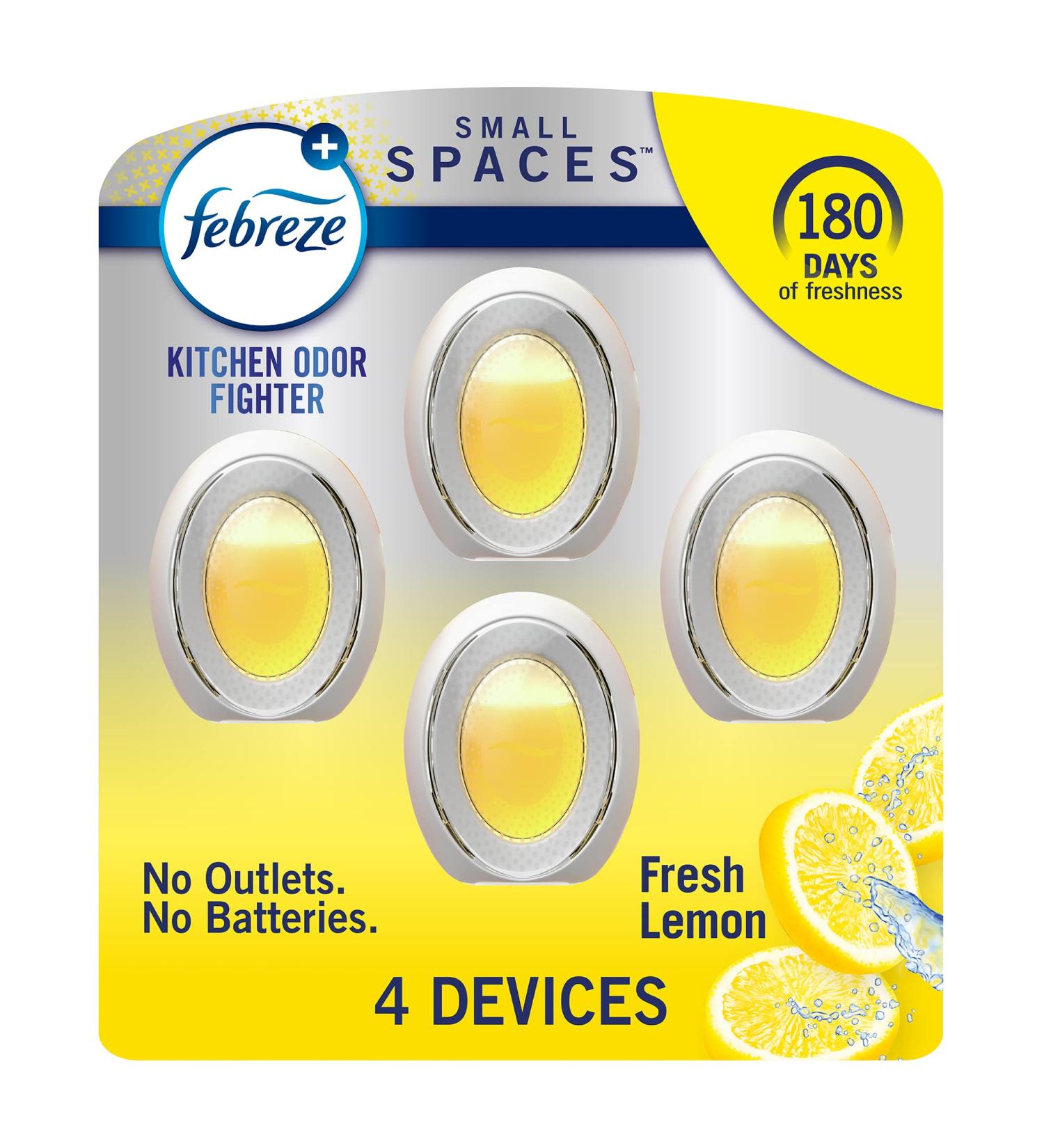 Febreze Small Spaces Air Freshener Heavy Duty Fresh Lemon 4-Pack - 1 fl. oz Each - Buy Online on GoSupps.com
