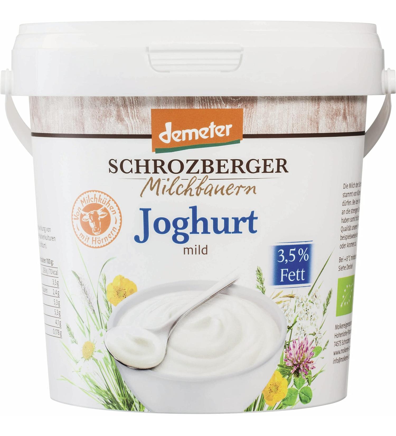 Schrozberg organic yoghurt mild 3.5% (6 x 1 kg) 1 kg (pack of 6)
