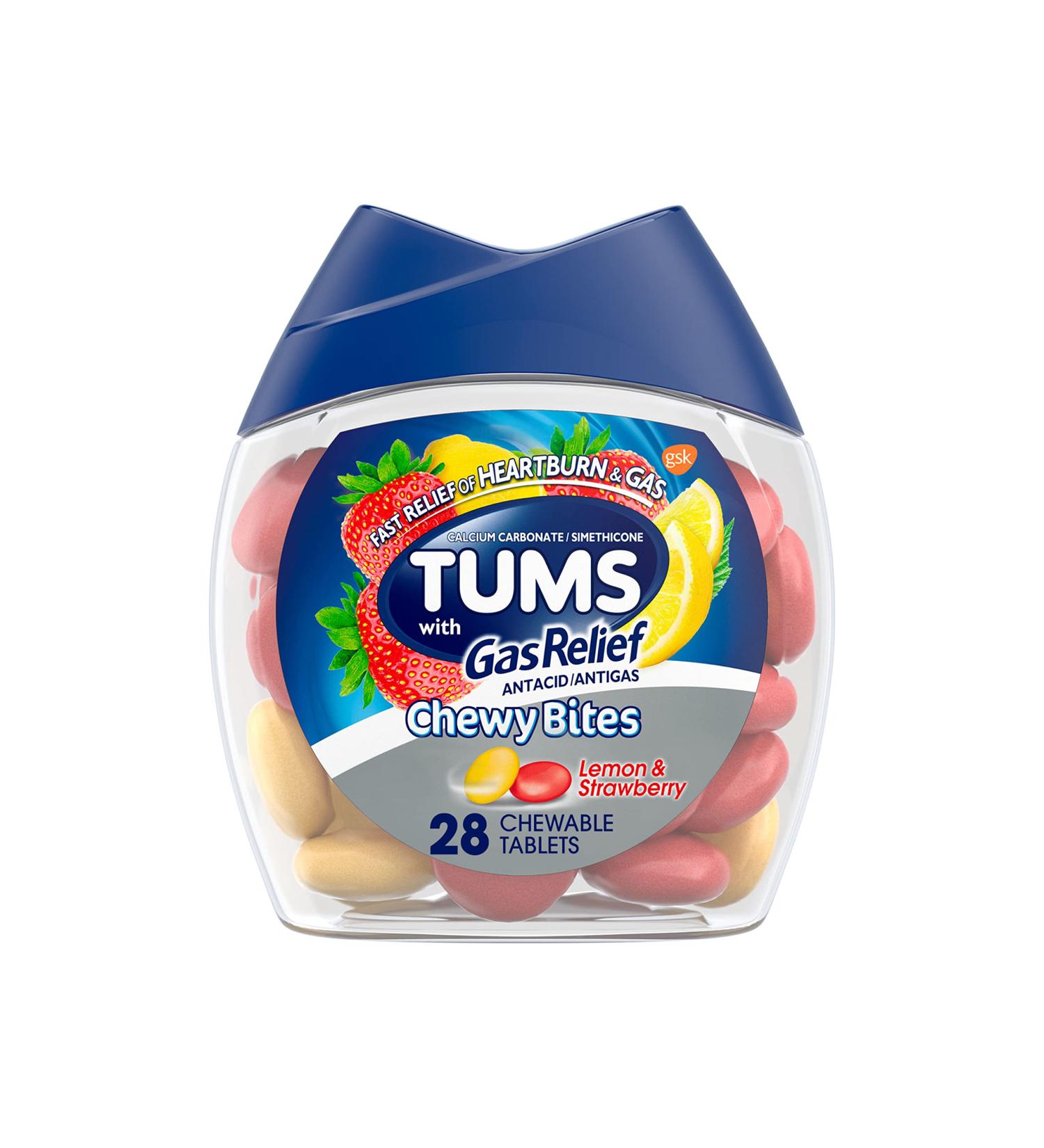 Antacid tablets Lemon & Strawberry 28 Count (Pack of 1)