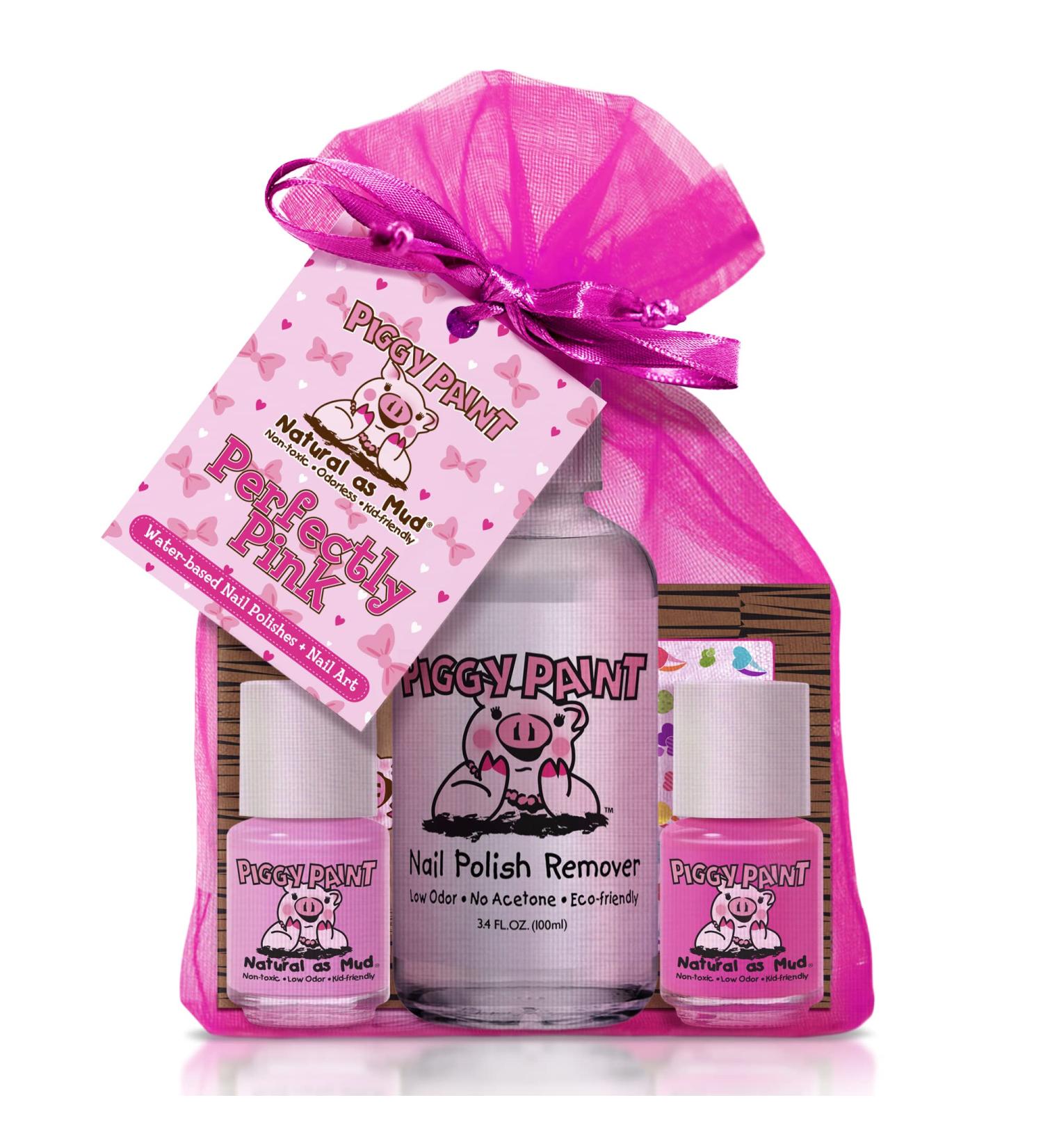 Piggy Paint Perfectly Pink Gift Set - Non-Toxic, Cruelty-Free, Vegan Nail Polish for Kids - Buy Online on GoSupps.com
