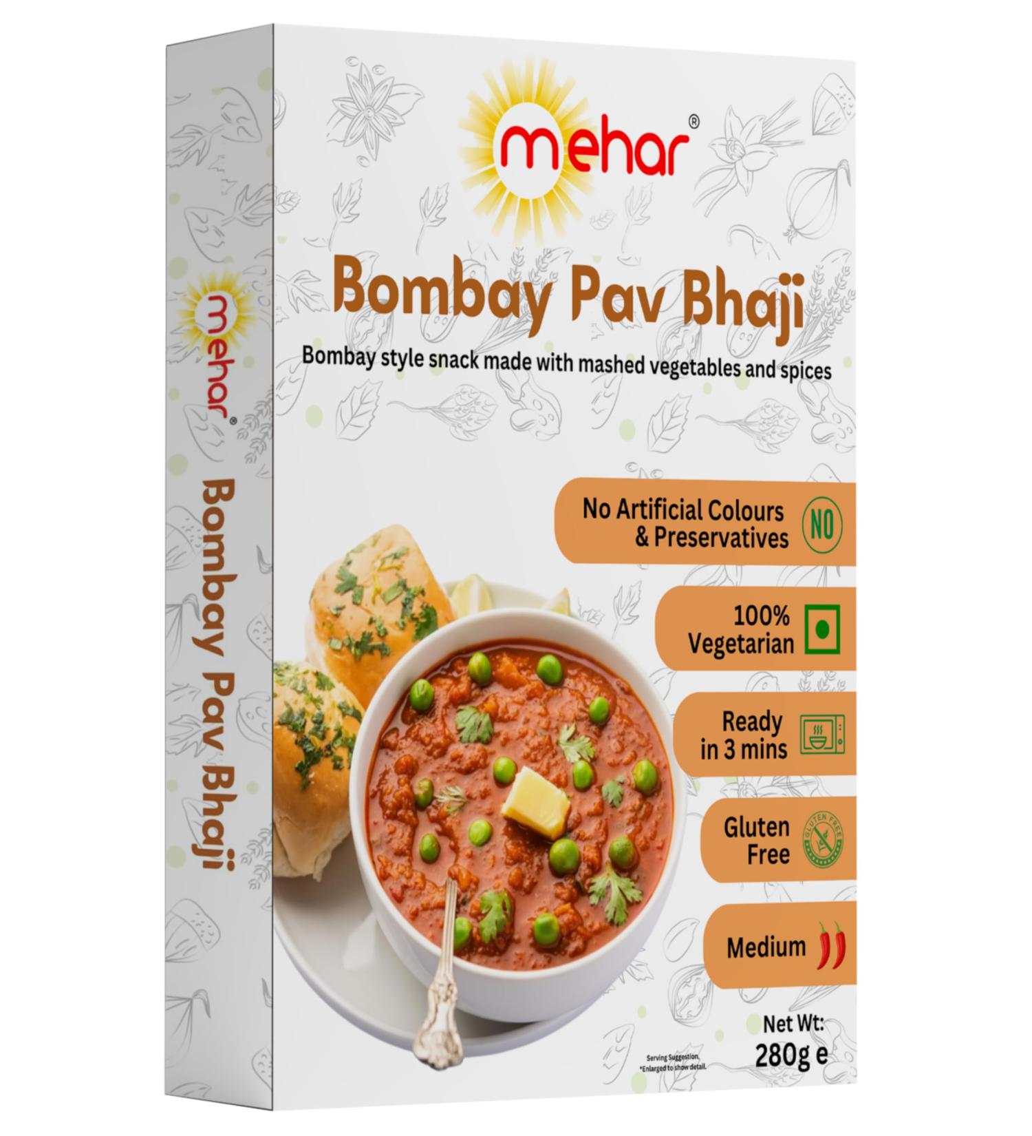 Mehar Bombay Pav Bhaji Meal Ready to Eat 280g