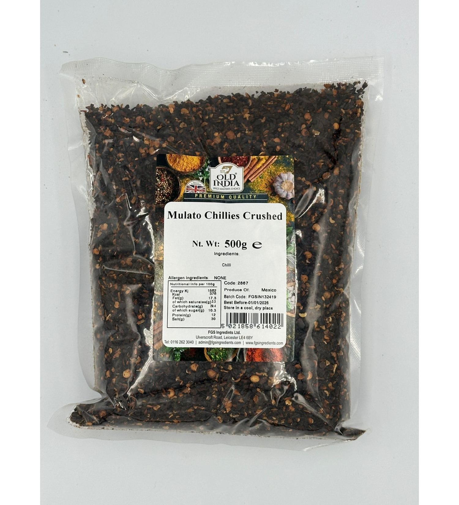 Old India Mulato Chillies Crushed 500g - Buy Online on GoSupps.com