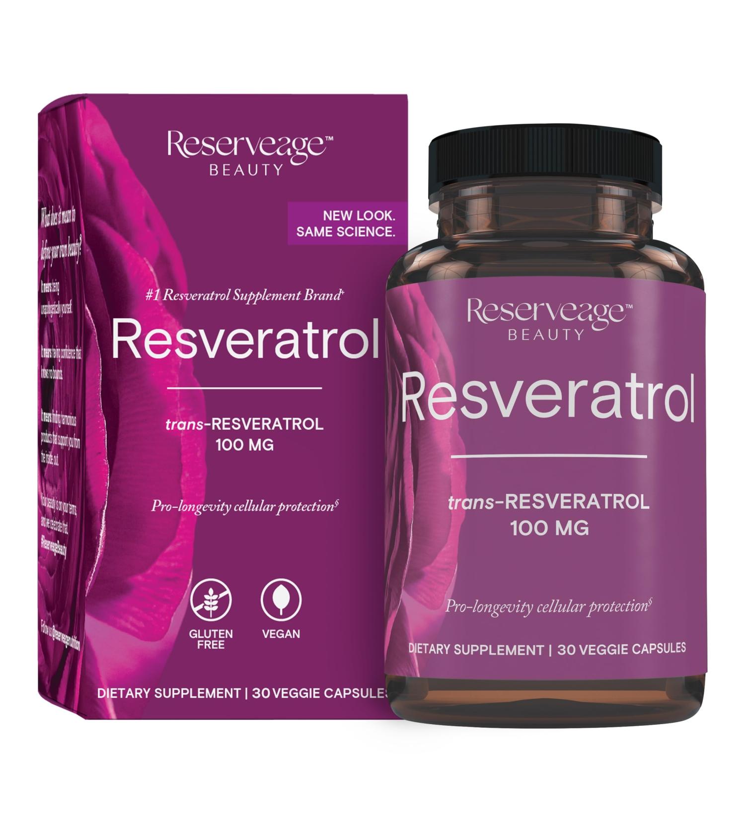 Reserveage Beauty Resveratrol 100 mg Antioxidant Supplement for Heart and Cellular Health Supports Healthy Aging and Immune System Paleo Keto 30 Capsules (30 Servings) - Buy Online on GoSupps.com