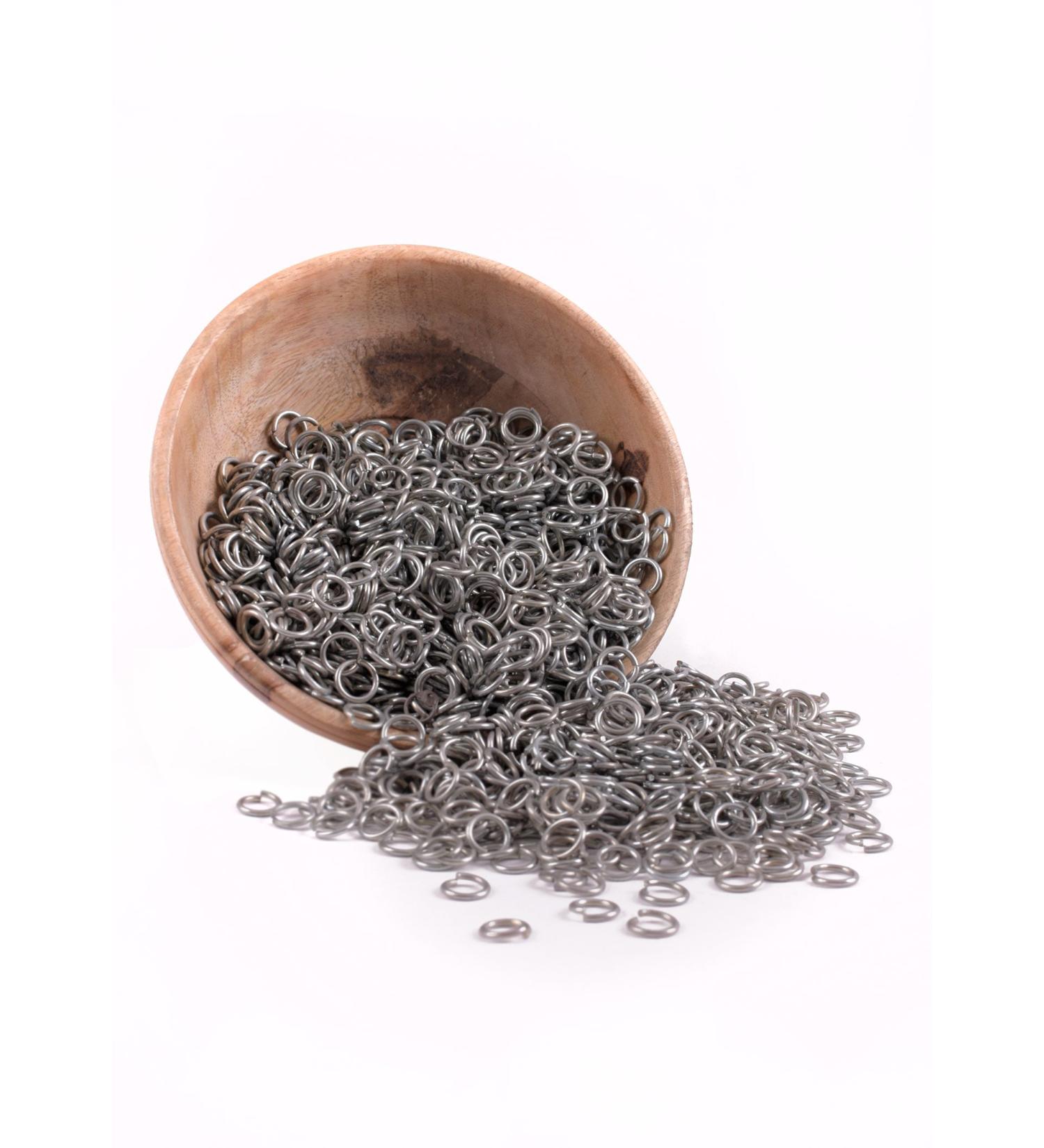 Battle Merchant - Galvanized chain rings to make yourself of chain hoods and chain shirts - 3 kg package with approx. 6000 rings - 9 mm ID
