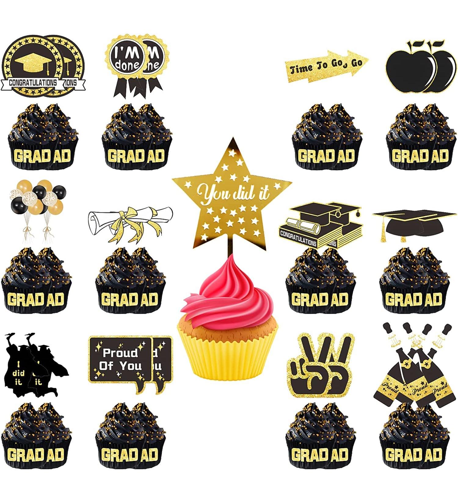 25 Pieces Graduation Decorations Graduation Cake Toppers Graduation Cake Decorations Cake Picks Graduation Cupcake Topper Graduation Cake Decorations - Buy Online on GoSupps.com
