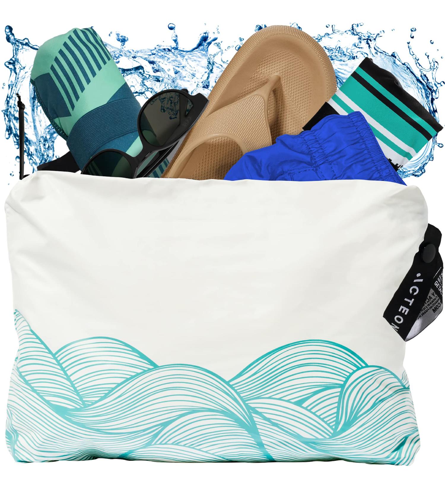 Acteon Wet Dry Travel Bag - Splash Water Resistant, Heavy Duty Zipper, Reusable Pouch for Cloth Diapers, Swimsuits, Toiletries - Ideal for Beach, Pool, Gym - Buy Online on GoSupps.com