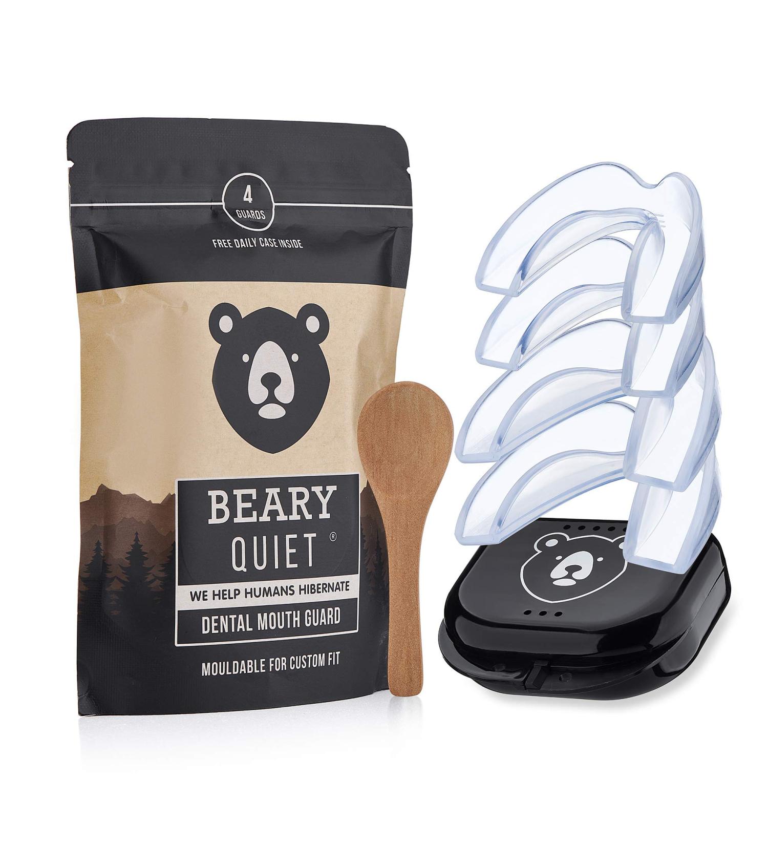 Beary Quiet Mouth Guard for Teeth Grinding, Anti Snore, Bruxism Prevention 2 Sizes, 4 Pcs - Buy Online on GoSupps.com