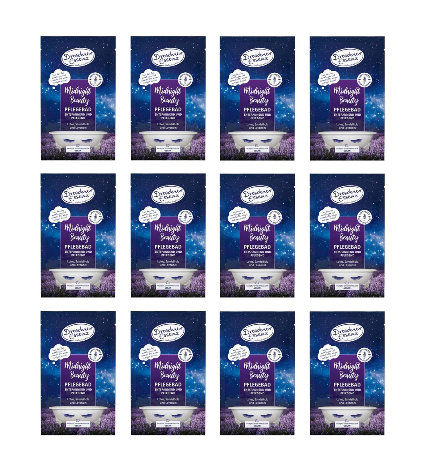 Pack of 12 Dresdner Essenz Bath Care Midnight Beauty 12 x 60 g Bath additive vegan