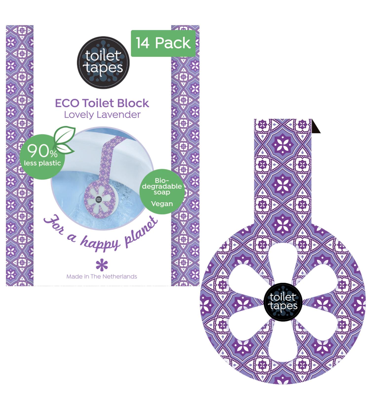 Eco-Friendly Toilet Tapes Box Set - 14 Lavender Scented Tablets 90% Less Plastic 160+ Rinsing Uses - Enhance Your Bathroom Fragrance - Buy Online on GoSupps.com