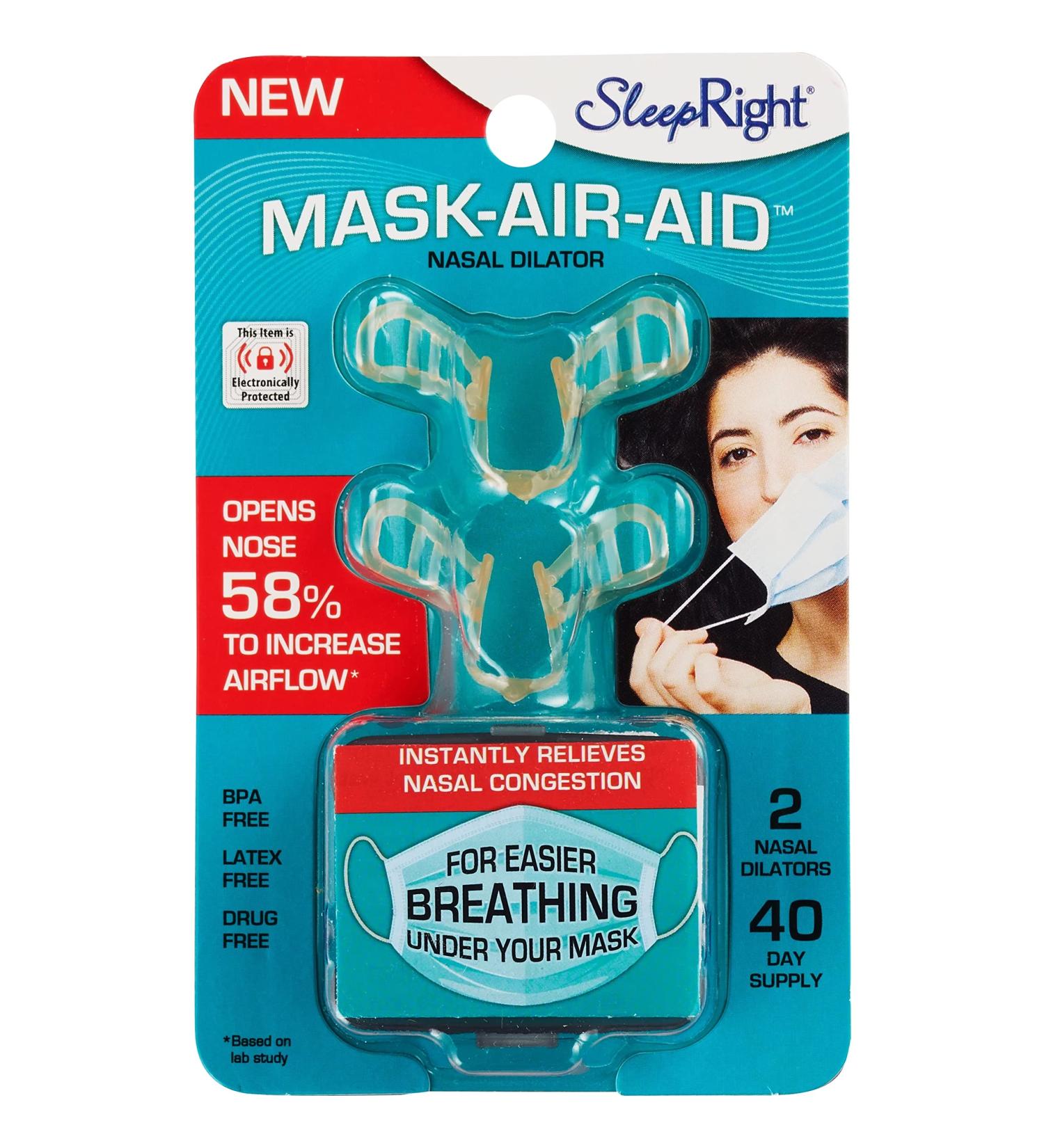 SleepRight Mask Air Aid Nasal Dilator  Open Nostrils  Enhance Breathing  Breathe Better Under Your Mask  Nose Aid