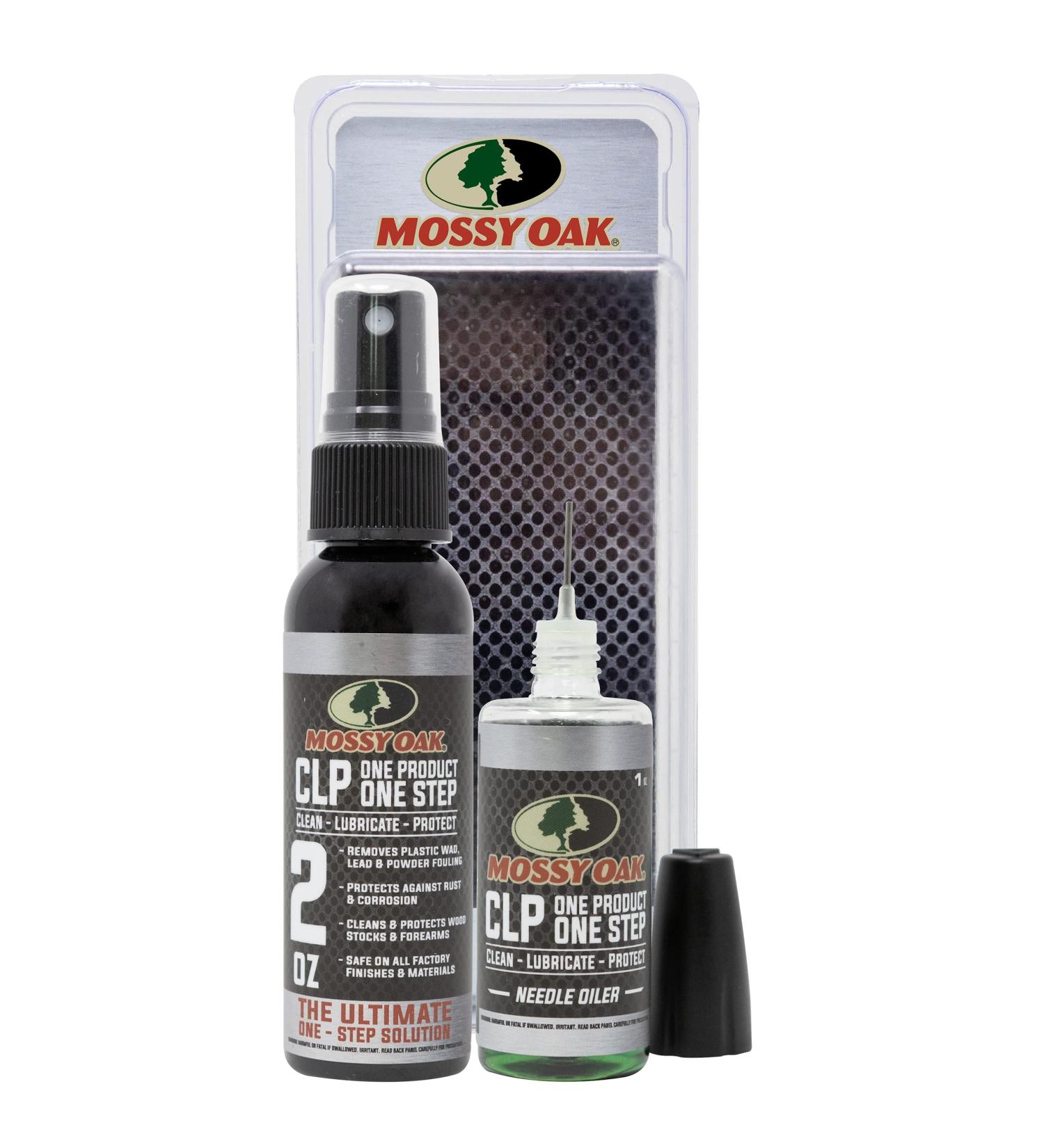 Mossy Oak Gun Oil Combo Kit - 2oz Cleaner Lubricant & Protectant CLP - One-Step Gun Cleaner & Oil - Fine Mist Pump Sprayer & Needle Oiler - 1oz CLP Gun Cleaner - Buy Online on GoSupps.com