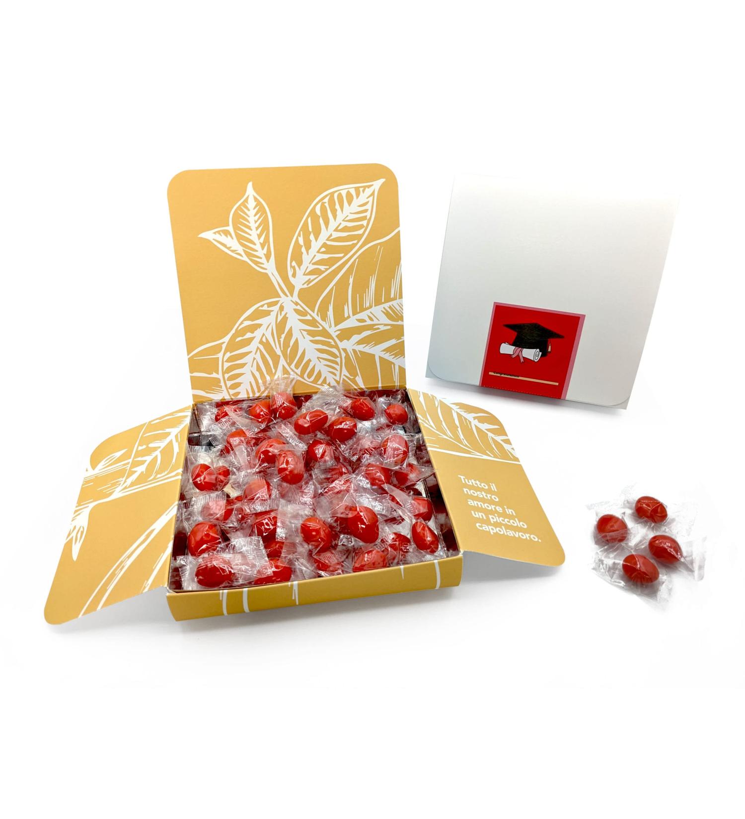 ARBUES ANTONIO MARIA CONFETTI Chocolcomandorla Handmade Arbues Red Confetti Individually Wrapped 400g for Graduation Parties Confetti Birthday