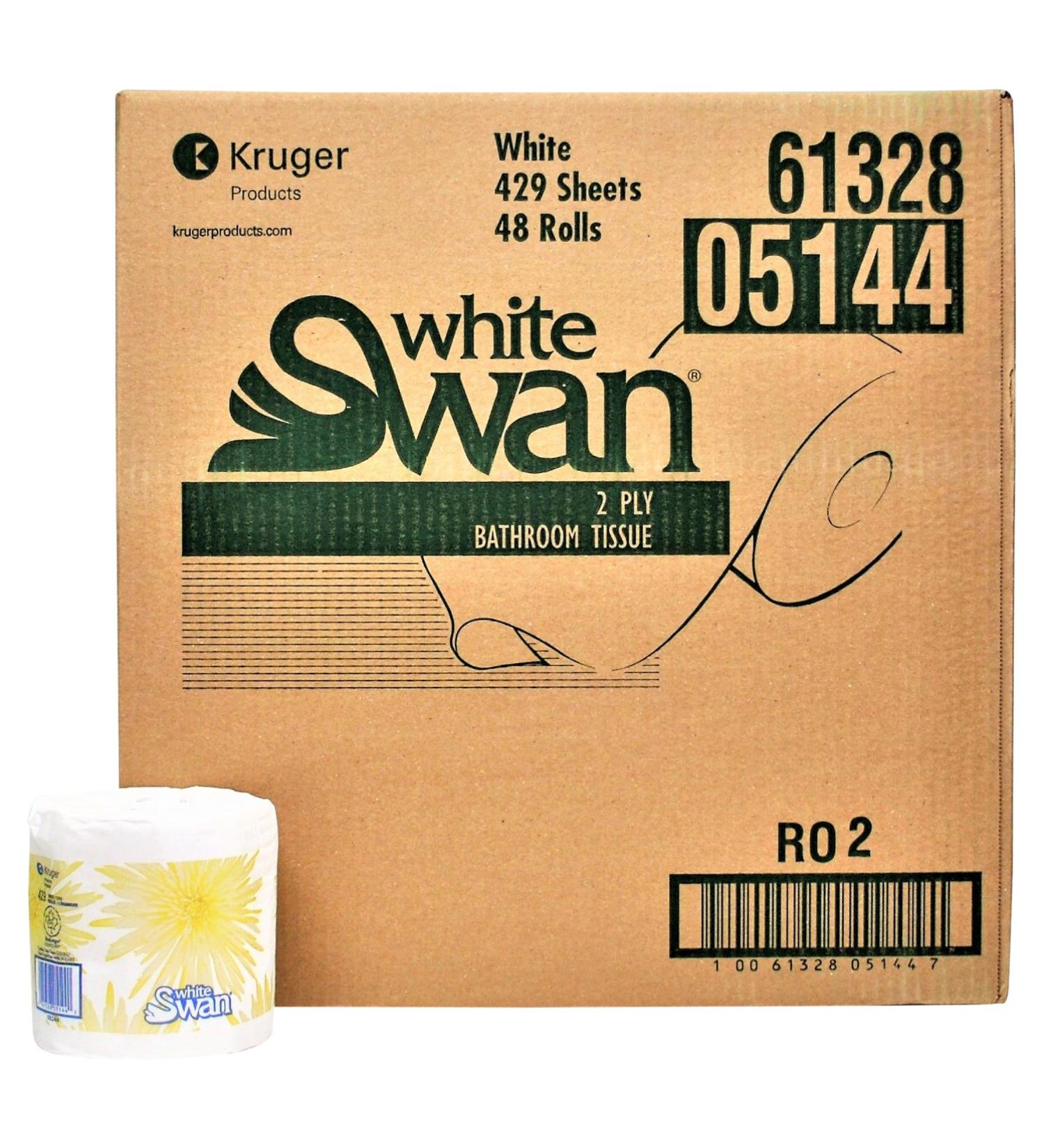 White Swan 05144 2-Ply Toilet Paper 429 Sheets White (Case of 48 Rolls)