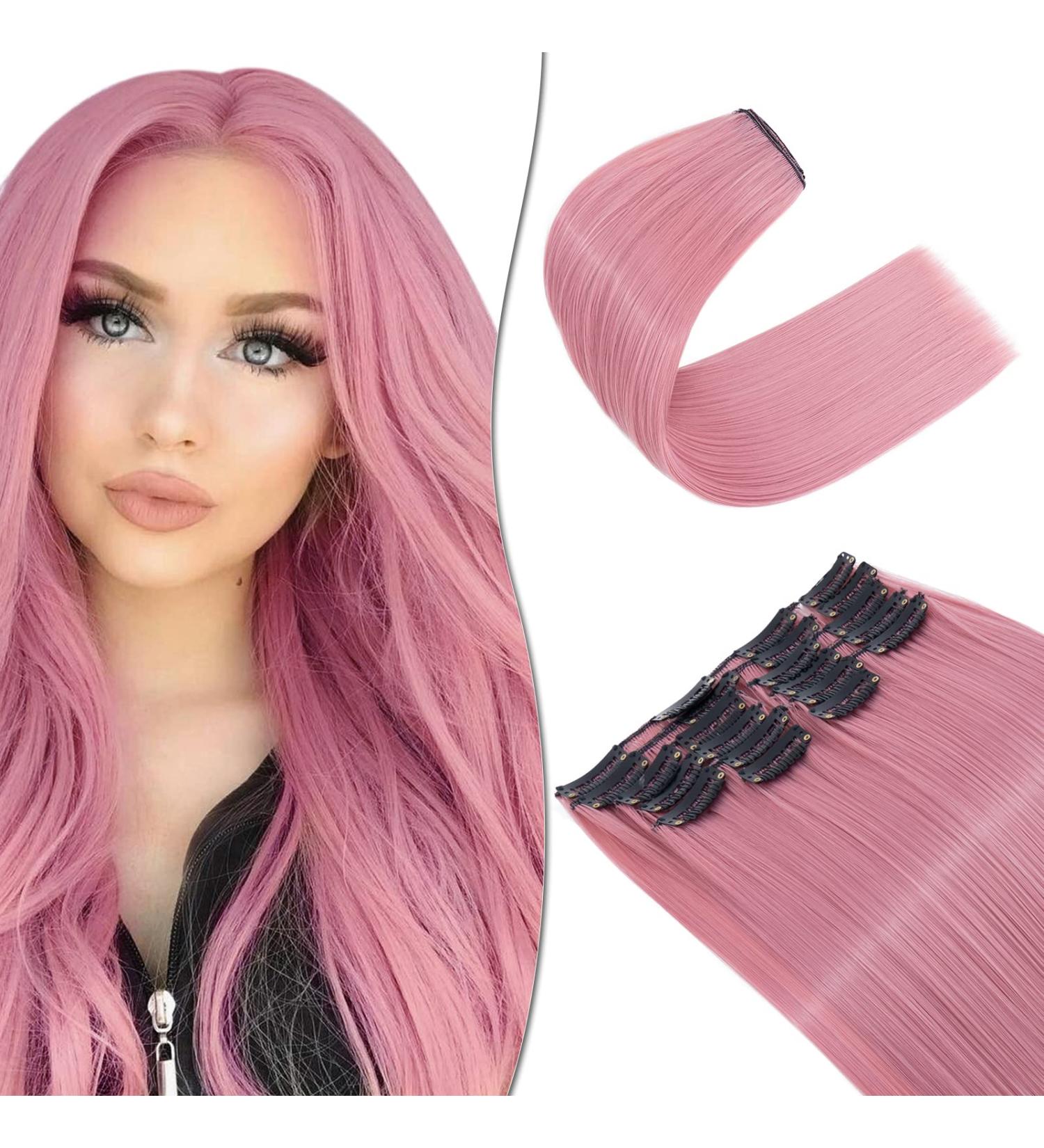 SEGO 12 PCS Clip-In Hair Extensions - Real Hair 180g 55cm Ash Rose - Affordable Full-Head Set with 22 Clips - Buy Online on GoSupps.com