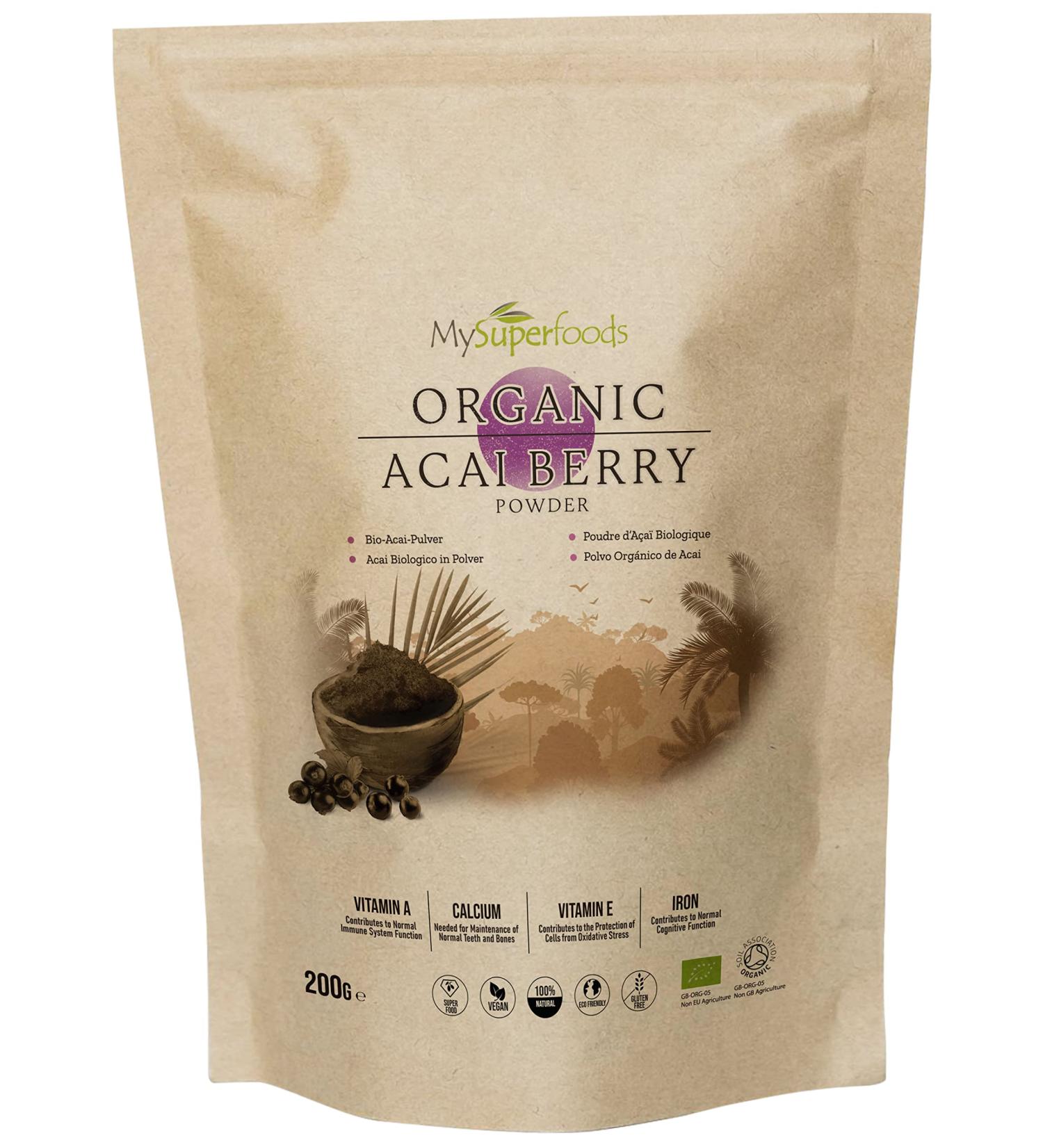 Organic Acai Berry Powder 200g - Natural Antioxidant Source | MySuperfoods - Buy Online on GoSupps.com