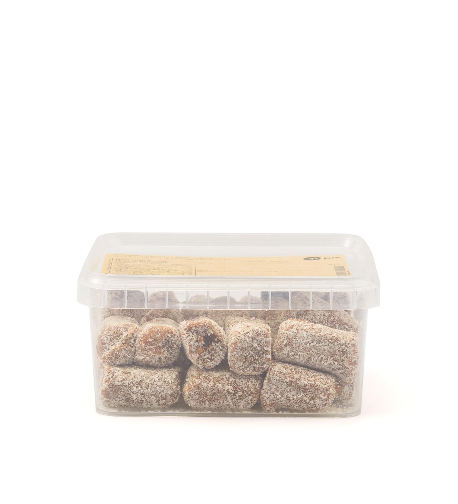 Yupik Organic Coconut Date Rolls 1 kg 6 Count Gluten-Free Vegan Kosher Non-GMO Blended Dates Rolled in Coconut Topped with Almond Naturally Sweet Source of Fiber Healthy Snacks 6 kg
