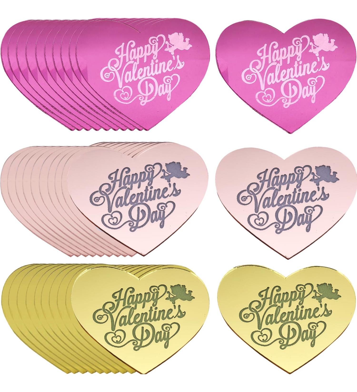 30Pcs Happy Valentine's Day Cupcake Topper Acrylic Cake Disc Mirror Heart Cake Topper Engraved Valentines Cake Topper Heart Picks Cupcake Decorations for Wedding Valentine's Day Gifts Party 30pcs Heart Cake Topper - Buy Online on GoSupps.com