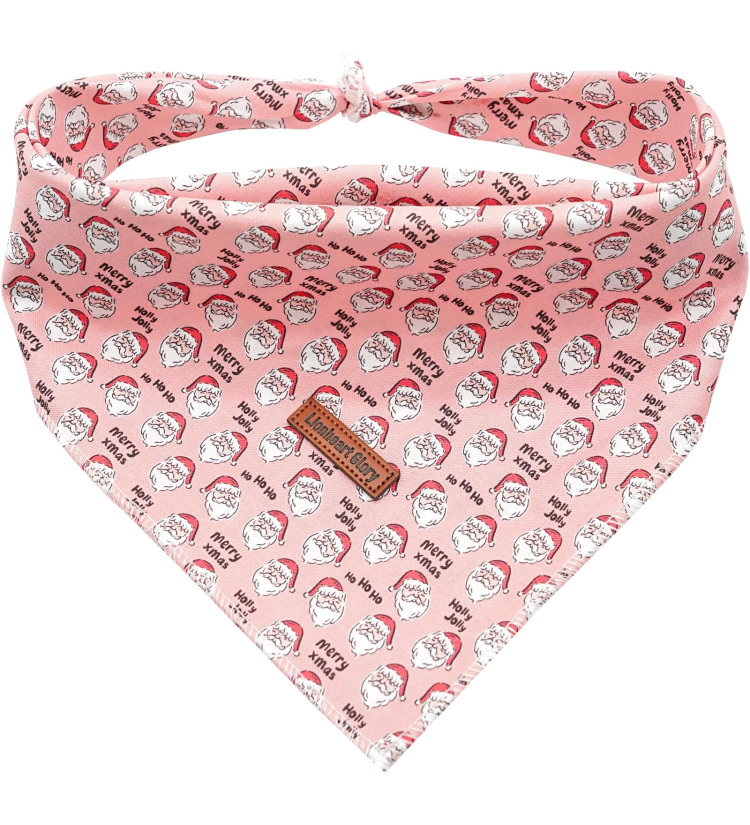 Buy Lionheart Glory Dog Half 1 Packer Washable Soft Cotton Christmas Scarf - Adjustable Neckerchief for Large Dogs - Pink - Perfect Santa Gift - Buy Online on GoSupps.com