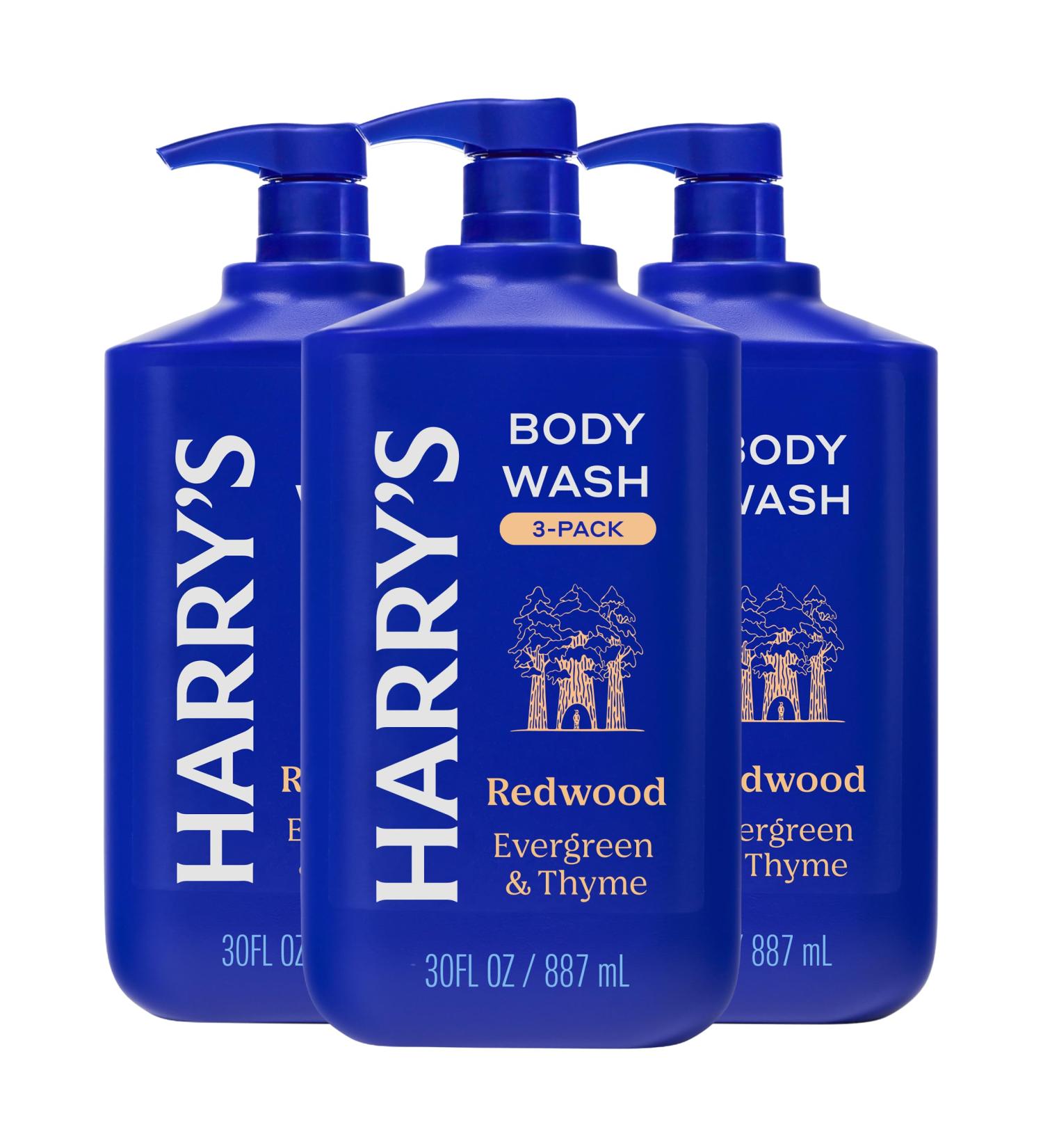 Harry's Men's Body Wash - Redwood - 30 fl oz - Shower Gel for Men - No Parabens, Sulfates, or Dyes (Pack of 3) - Buy Online on GoSupps.com