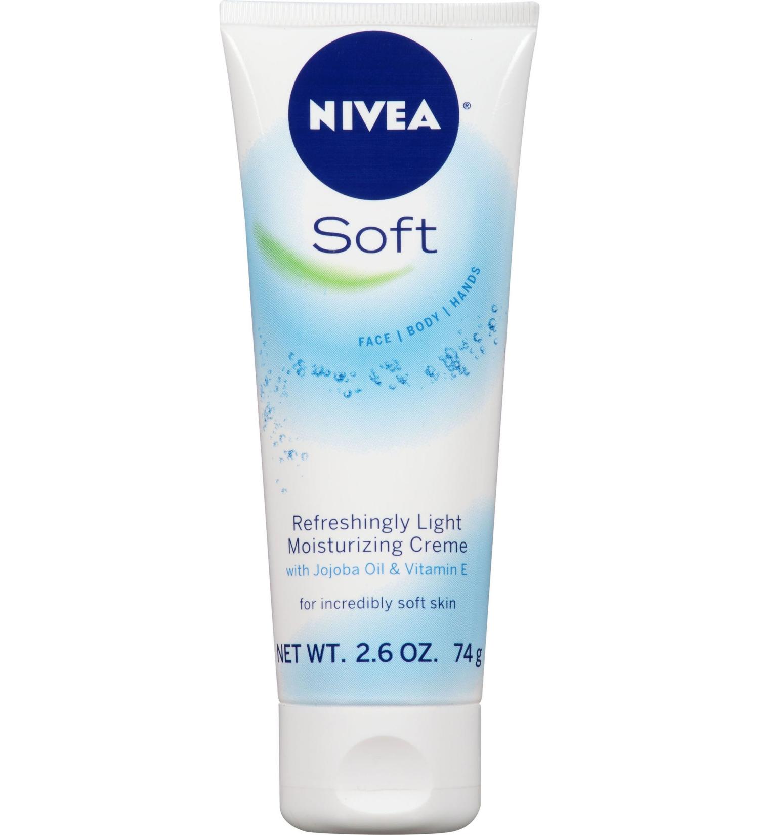 NIVEA Soft Moisturizing Cr me - All-In-One Hydrating Cream for Body Face & Hands - 2.6 oz Travel Size - Shop Internationally - Buy Online on GoSupps.com