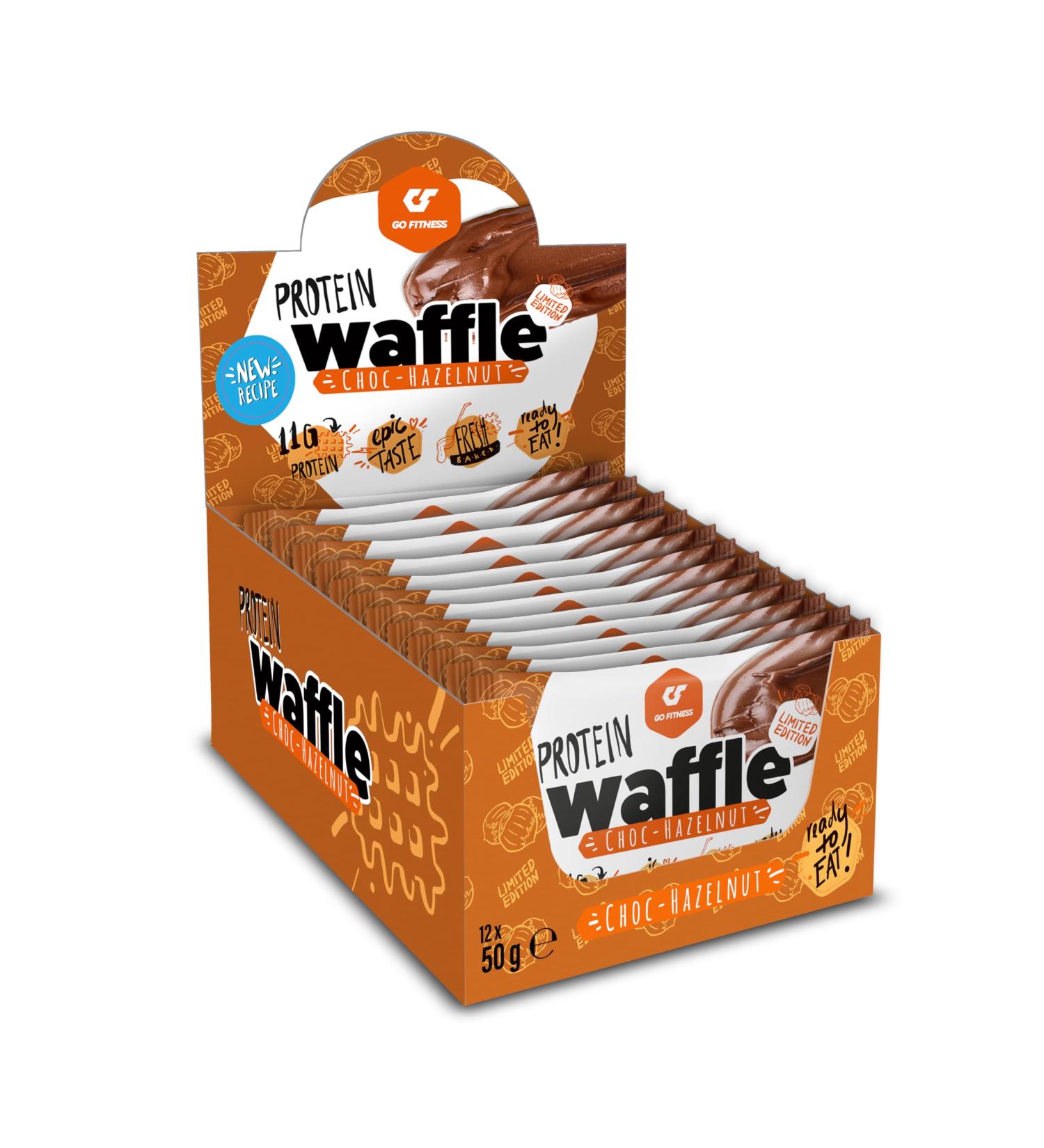 Buy Go Fitness High Protein Waffles - 50g Hazelnut (12 Pieces) | Delicious Low Carb Snacks | 12G Protein | Healthy Muscle-Building Treats - Buy Online on GoSupps.com