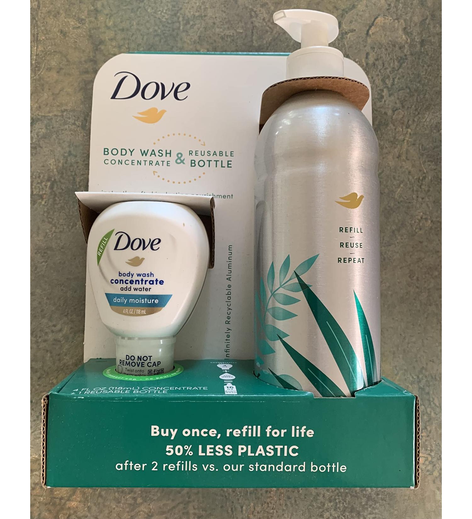 Dove Body Wash Concentrate with Reusable Bottle - Eco-Friendly Shower Solution - Buy Online on GoSupps.com
