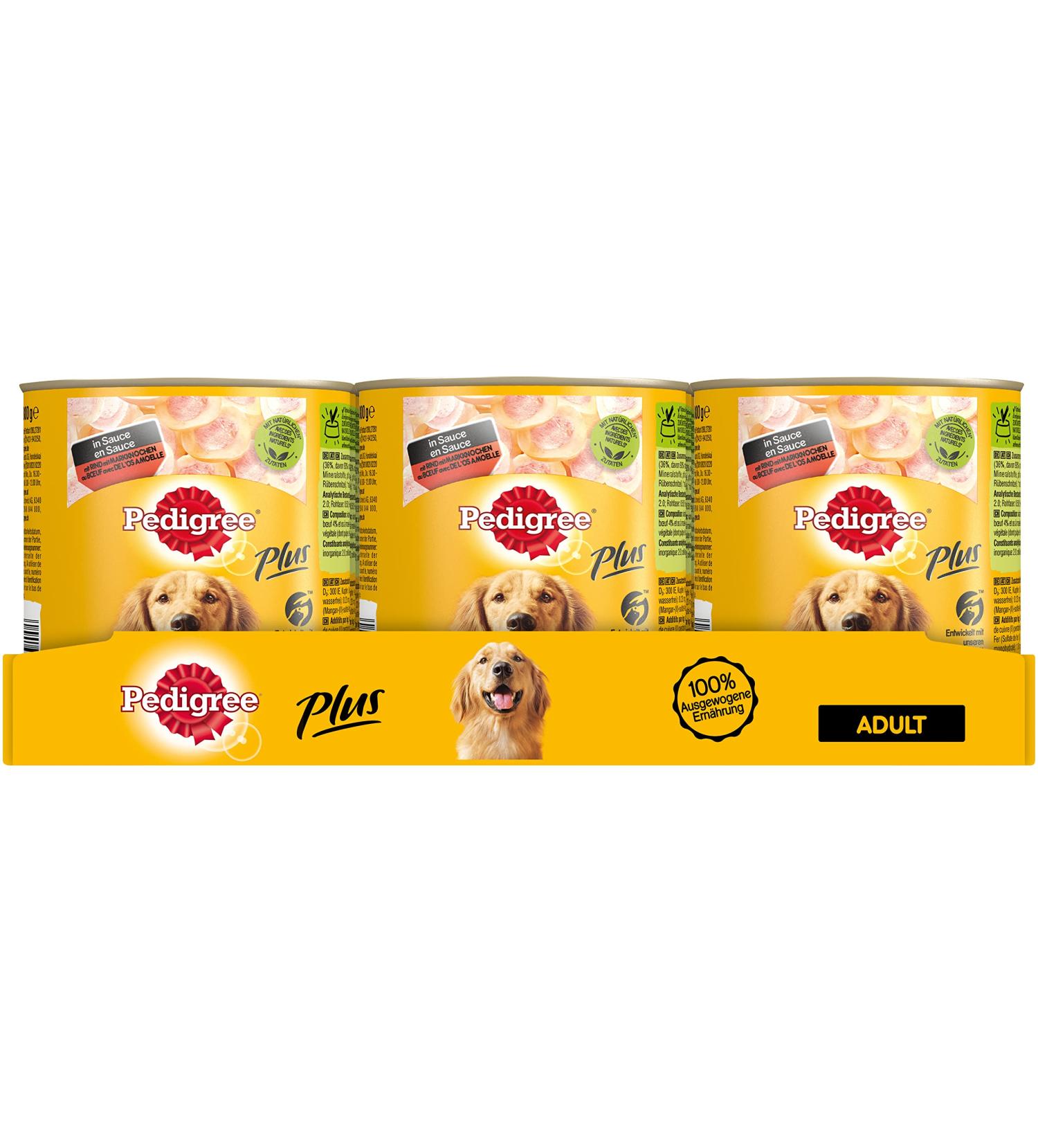 Buy Pedigree Plus Wet Dog Food with Mark Bones & Beef in Sauce - 12 Cans (800g each) - 9.6kg (1-Pack) - International Shipping Available - Buy Online on GoSupps.com
