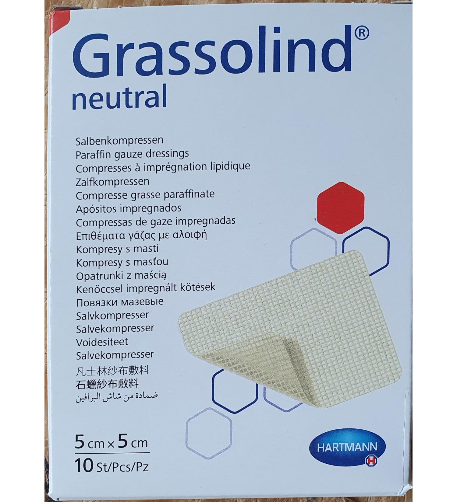 GRASSOLIND ointment compresses 5x5 cm sterile 10 pcs
