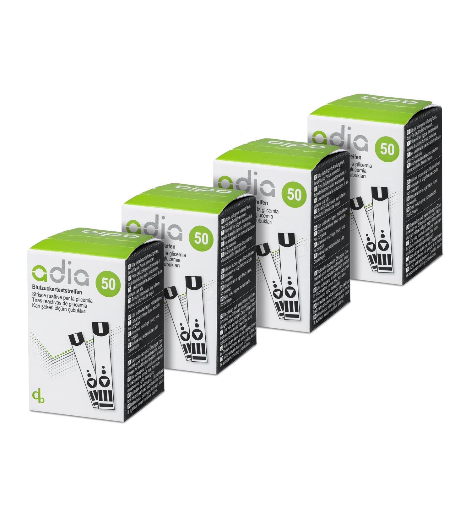 Adia Blood Sugar Test Strips - 200 Pieces for Diabetes Control | Compatible with Adia Meter - Buy Online on GoSupps.com