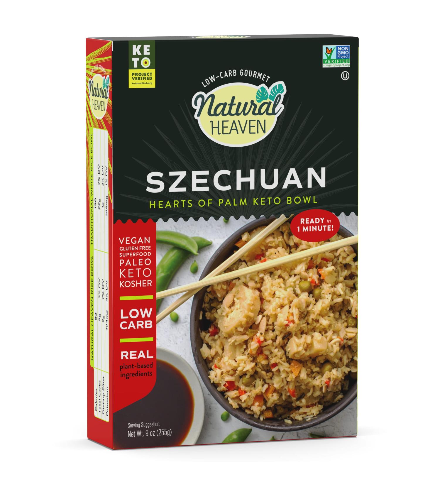 Natural Heaven Hearts of Palm Szechuan Flavor Ready Meal | Low Calorie & Keto-Friendly | Gluten-Free Vegan | 9 Oz - Buy Online on GoSupps.com