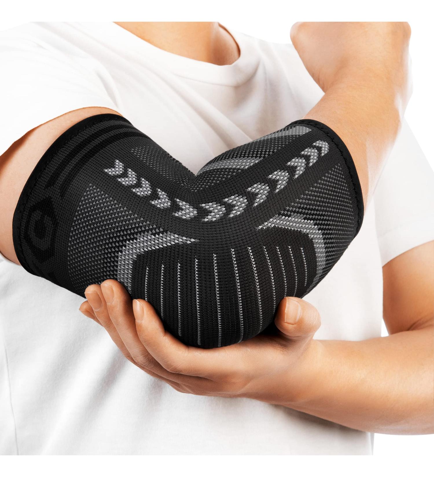 CAMBIVO Tennis Elbow Brace 2 Pack - Arm Compression Sleeves for Tendonitis, Golfers Elbow - Medium Grey, Women and Men - Support for Weightlifting, Basketball, Workout - Buy Online on GoSupps.com