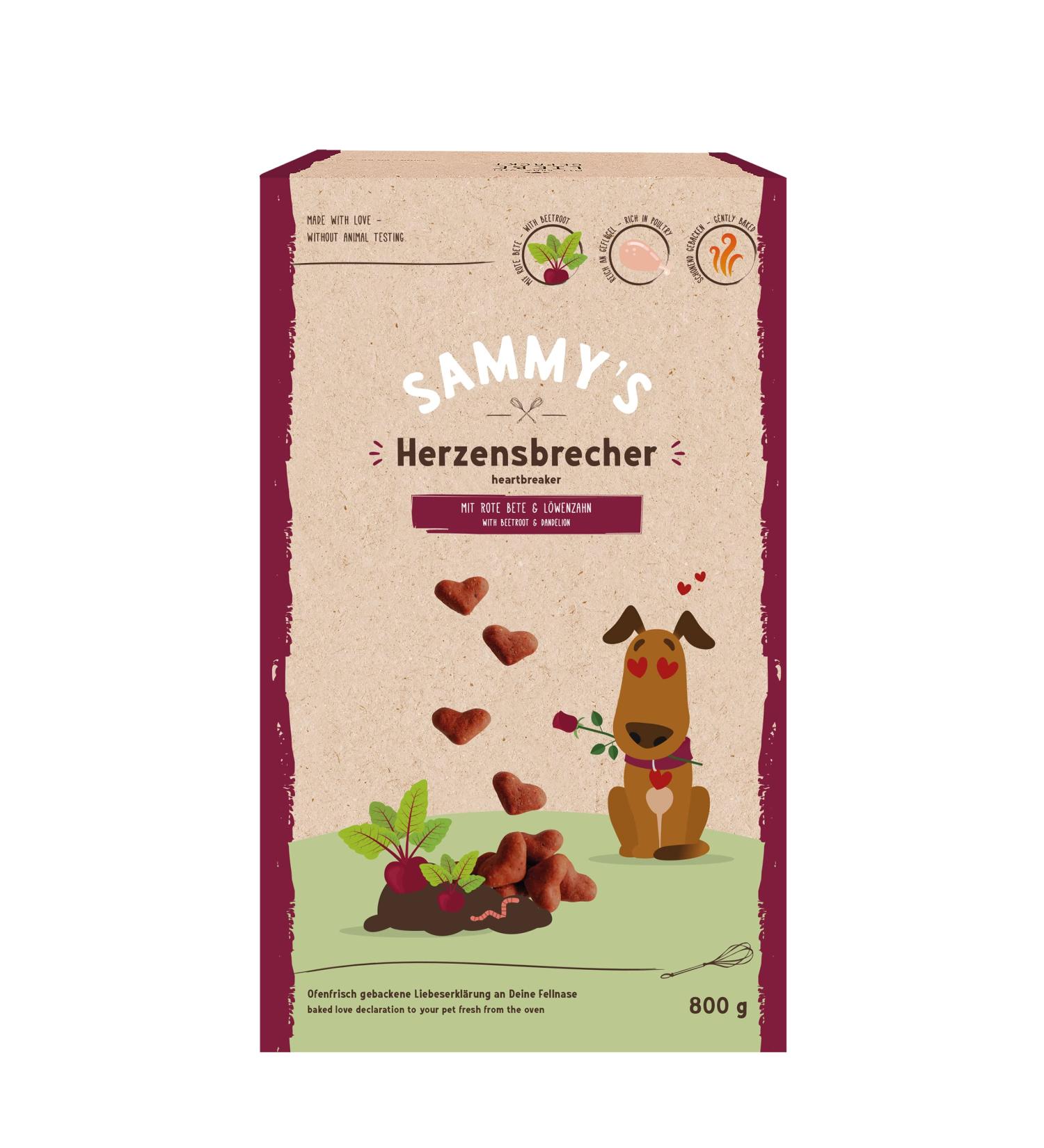 Sammy's Heartbreaker: Premium 800g Dog Snacks with Beetroot & Dandelion | Finely Baked & Healthy Treats - Buy Online on GoSupps.com