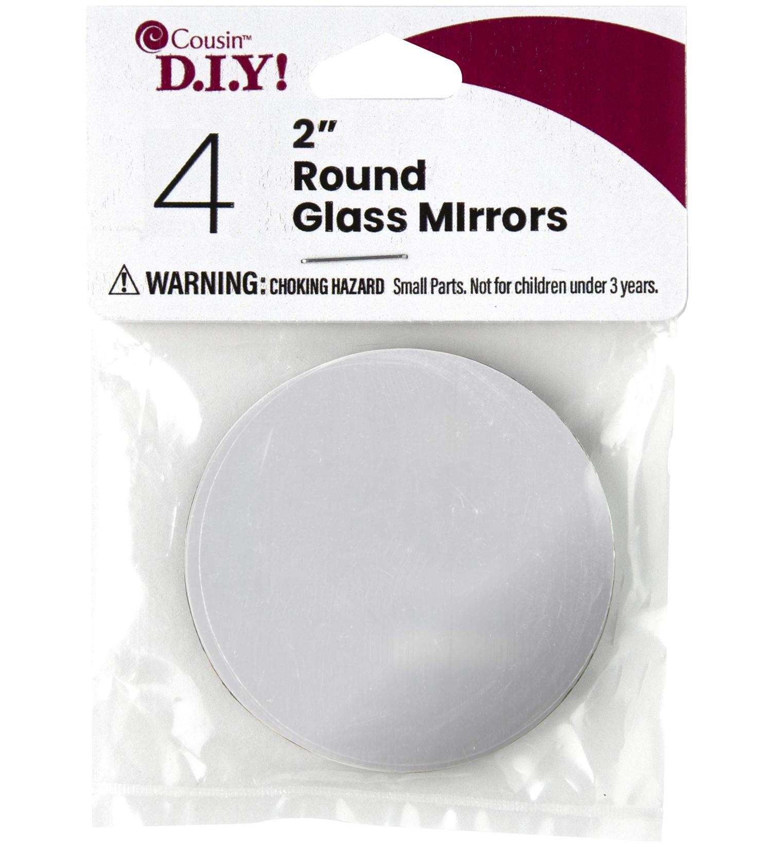 Cousin DIY Mirror 4 Piece Round Glass Set  2 inch Diameter
